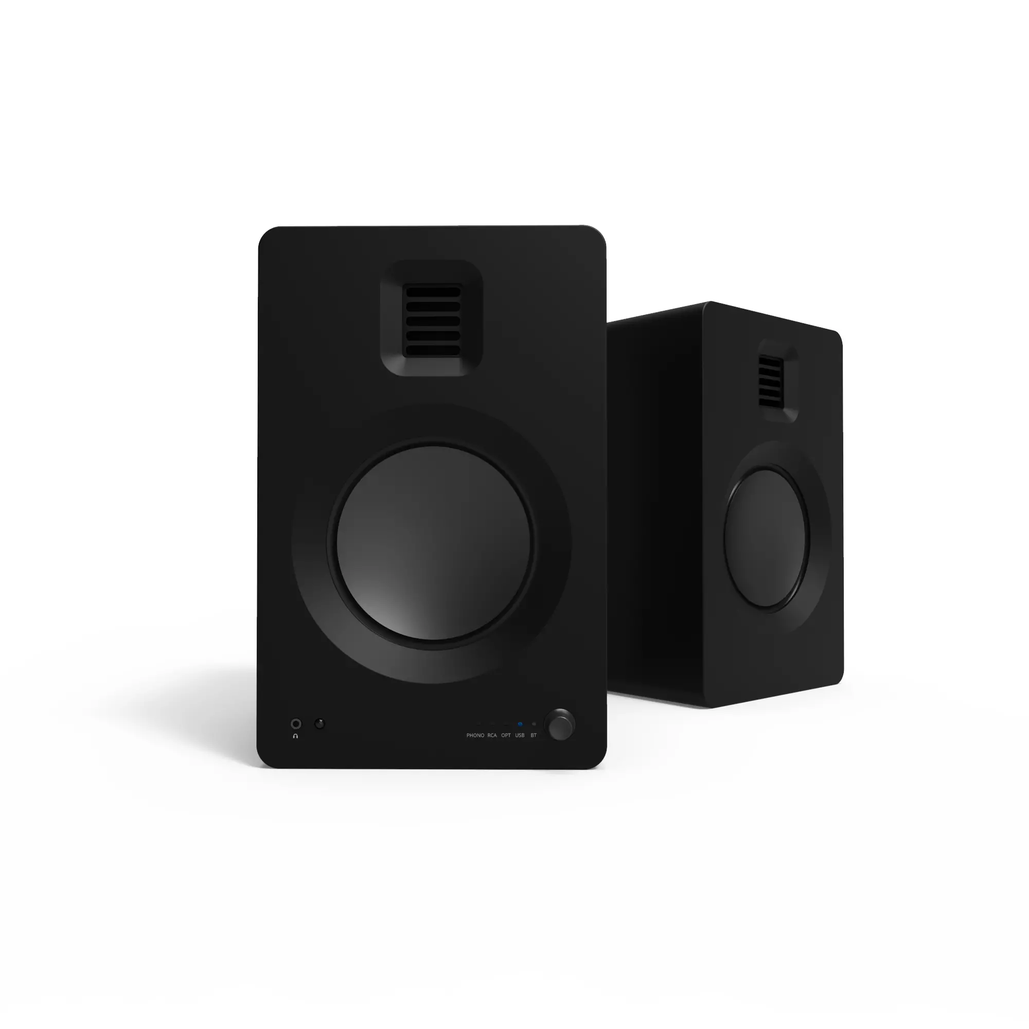 Kanto TUK Powered Bookshelf Speakers with Phono Pre-amp and Bluetooth - Matte Black, Pair-2
