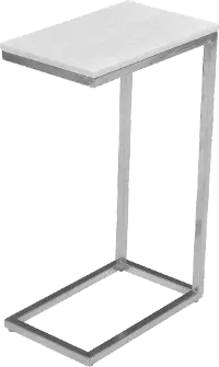 Bianco White Marble C-Shaped Side Table