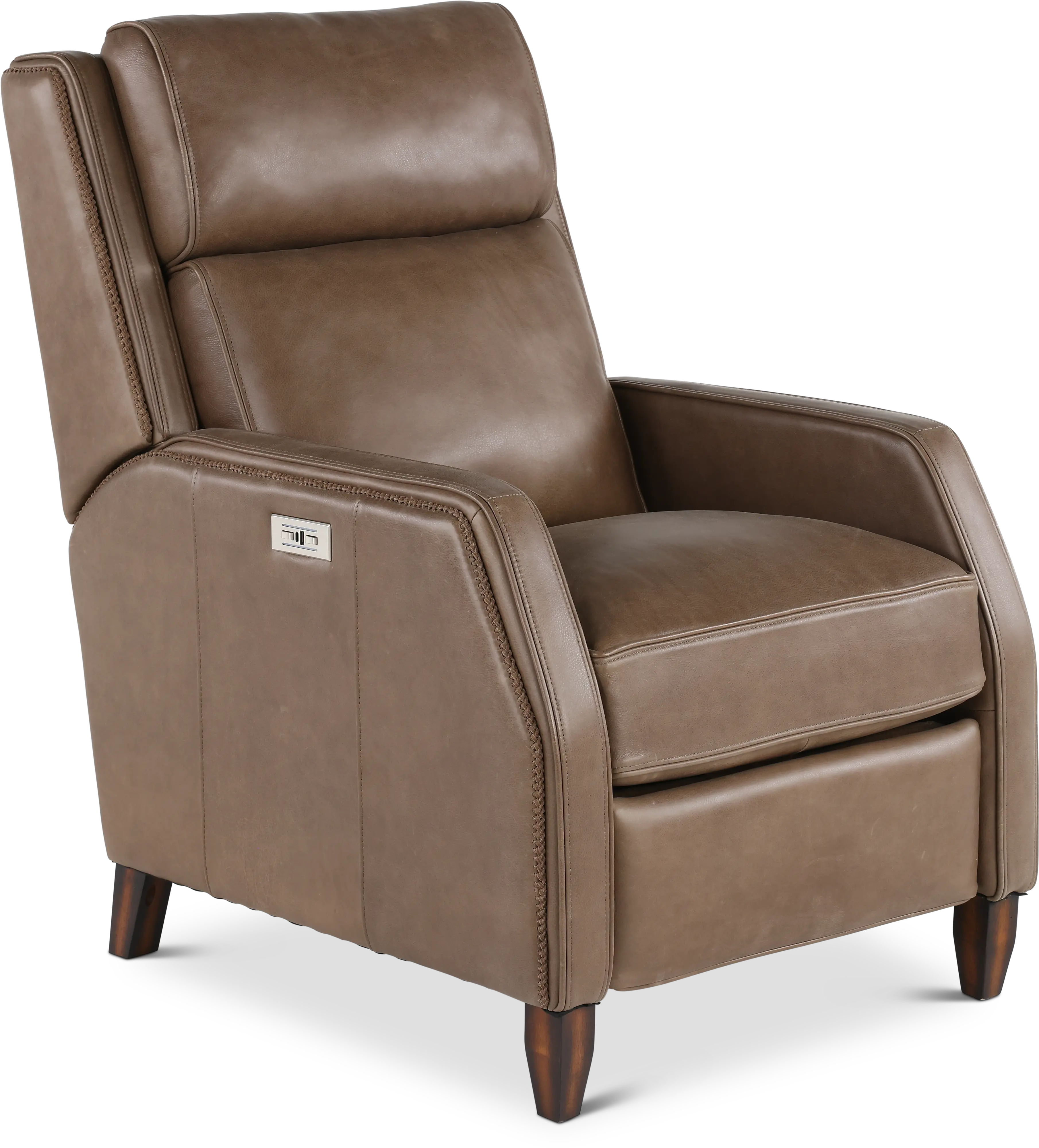 Bourbon Street Seal Dark Brown Leather Power Recliner-1