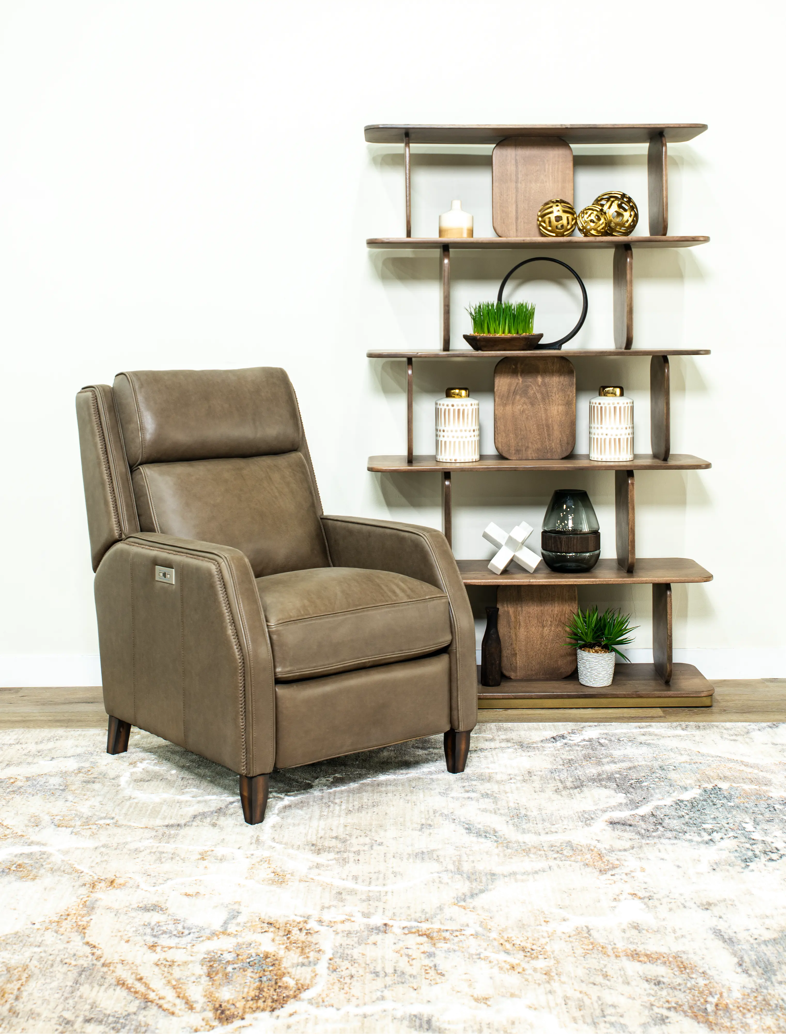 Bourbon Street Seal Dark Brown Leather Power Recliner-2
