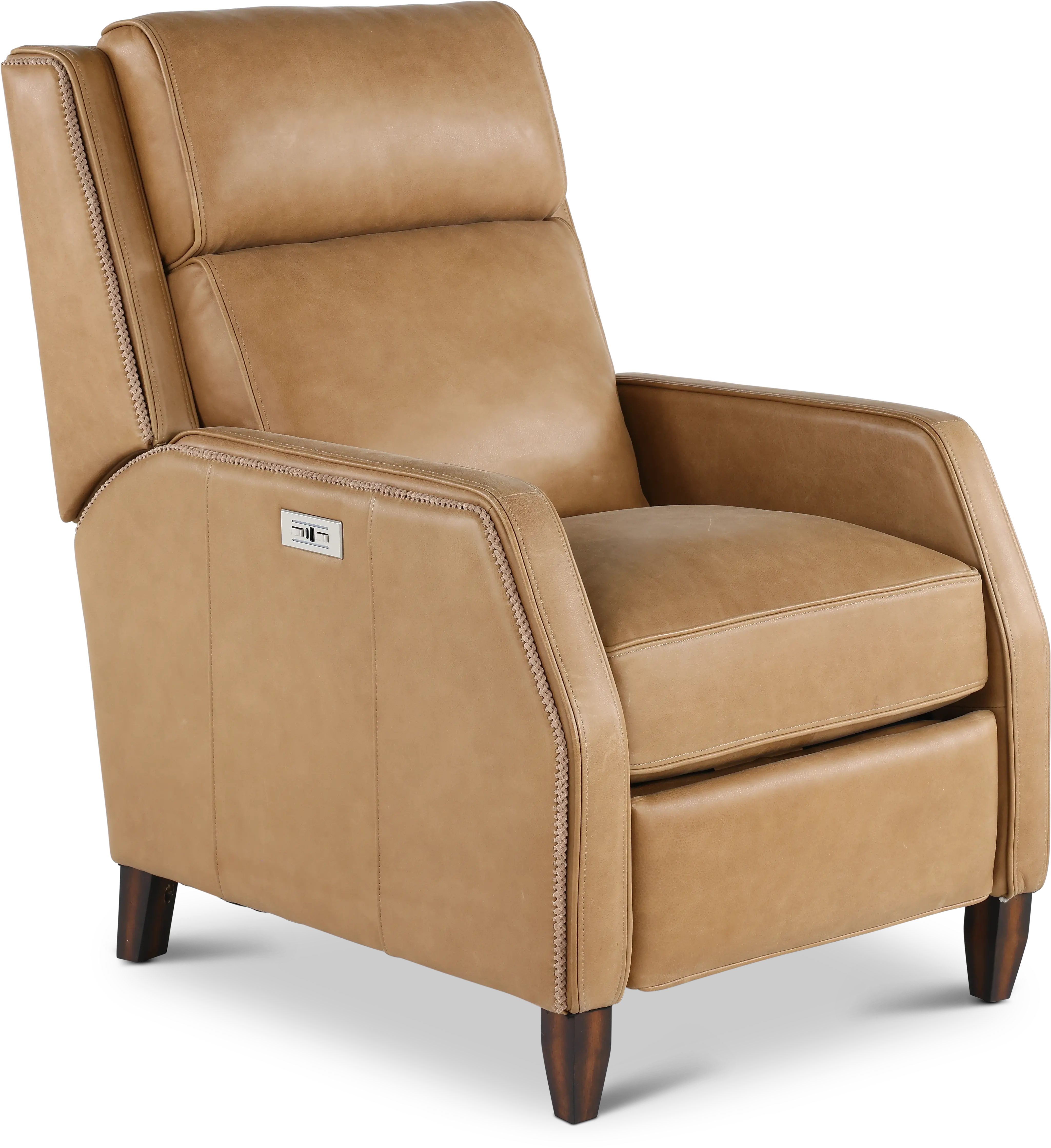 Bourbon Street Latte Light Brown Leather Power Recliner-1