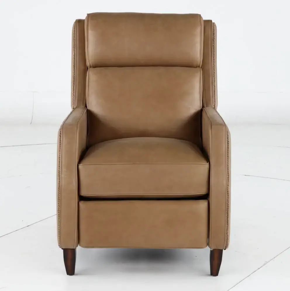 Bourbon Street Latte Light Brown Leather Power Recliner-5