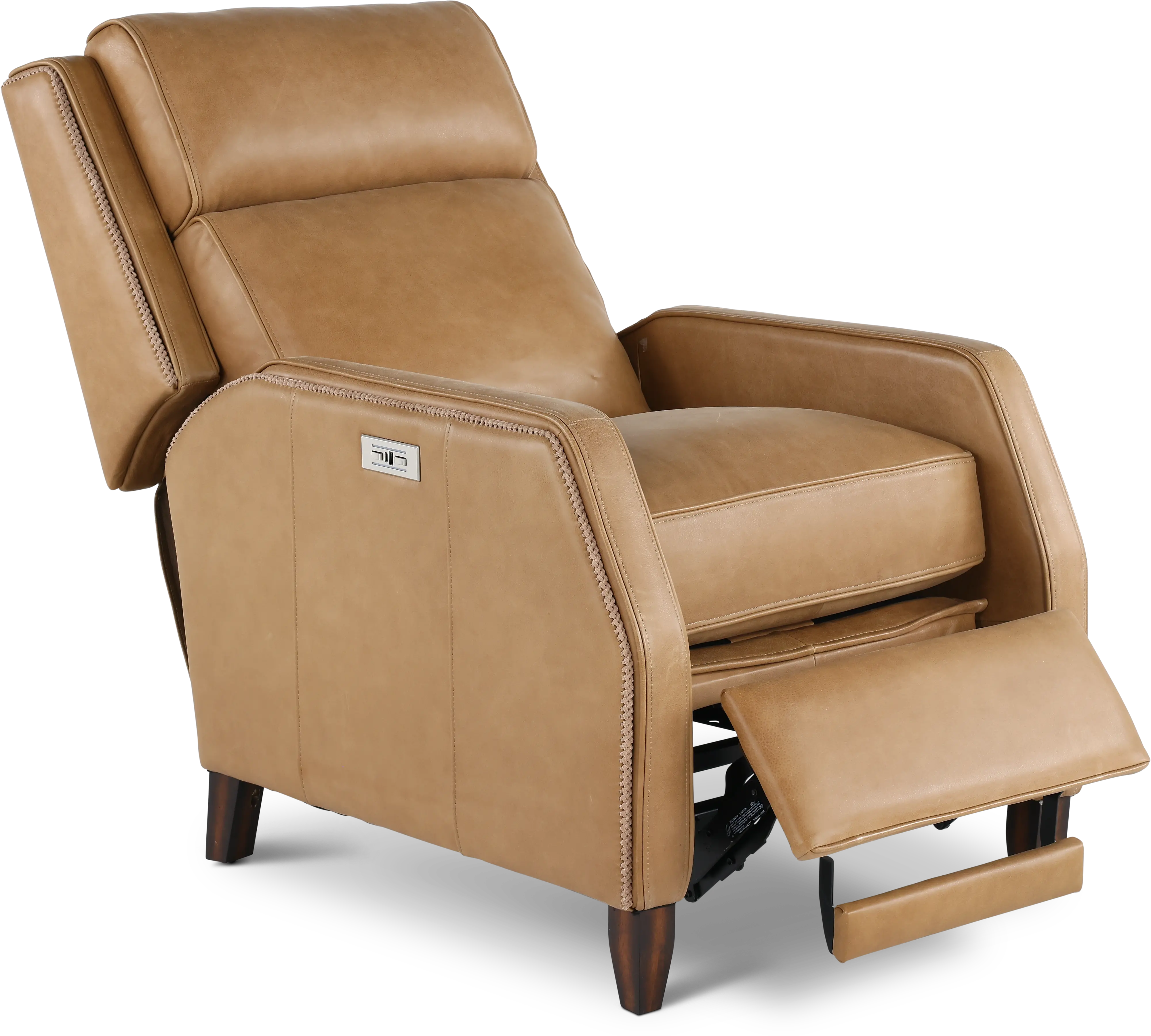 Bourbon Street Latte Light Brown Leather Power Recliner-6