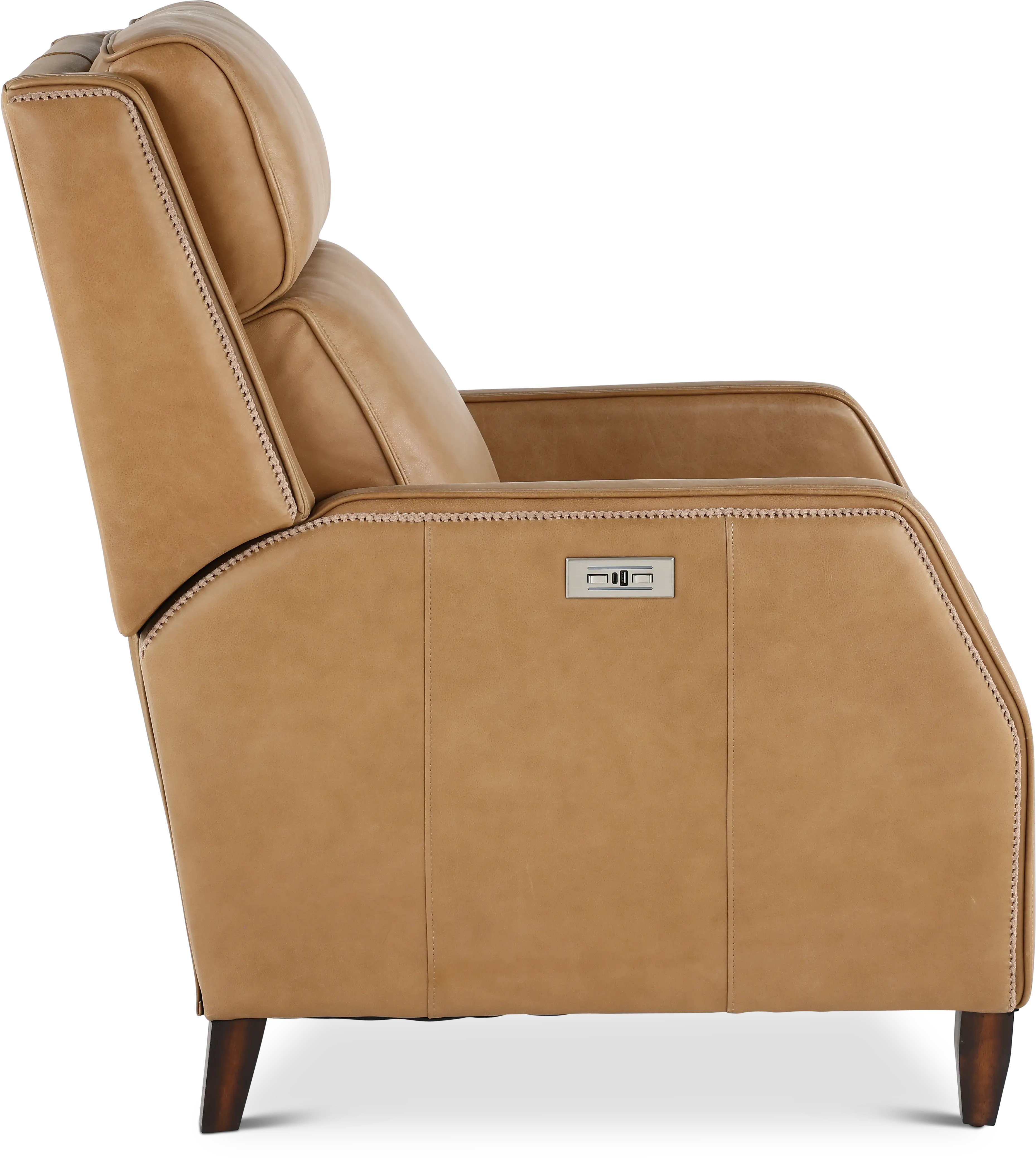 Bourbon Street Latte Light Brown Leather Power Recliner-7