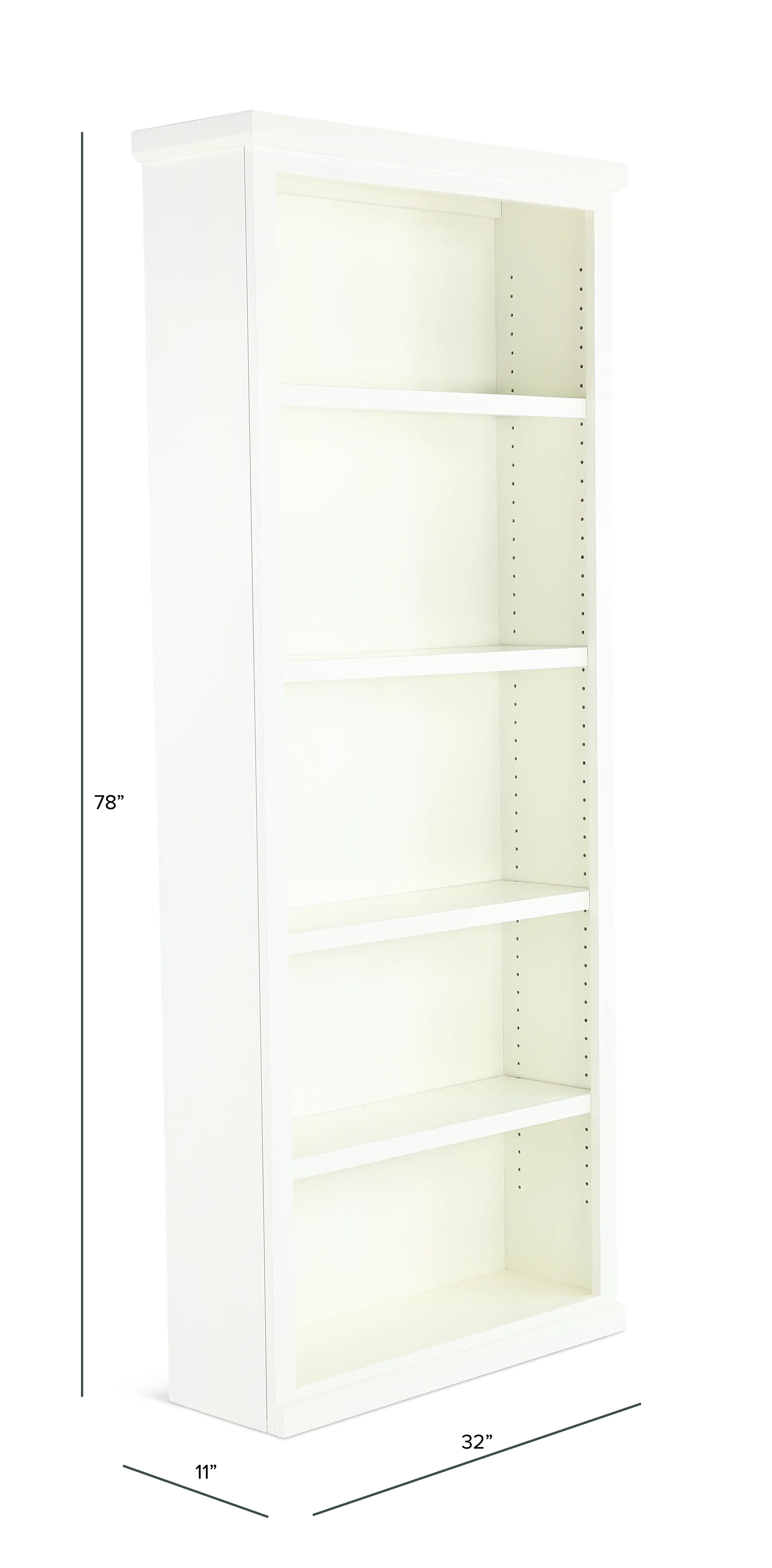 Elliott White 4-Shelf Bookcase-3