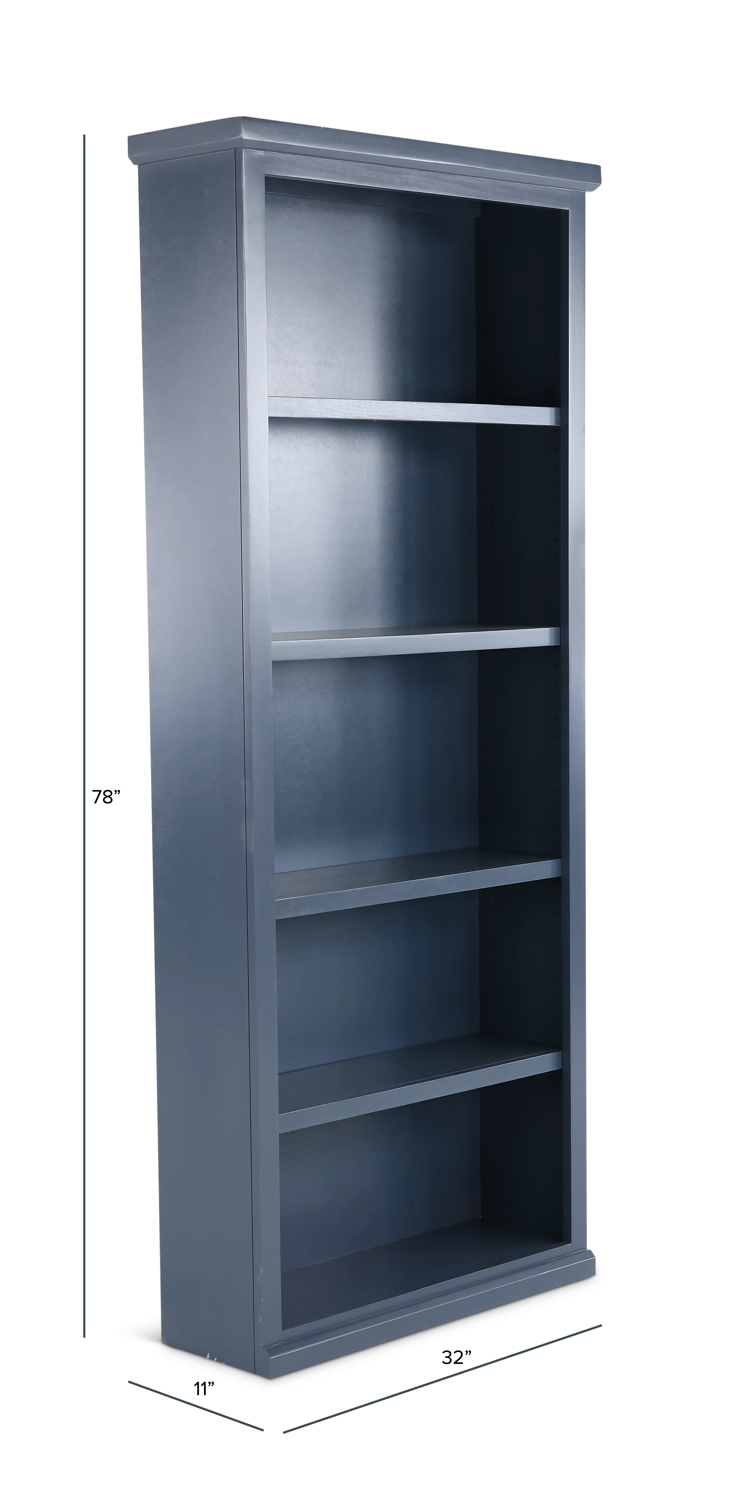 Elliott Blue 4-Shelf Bookcase-2