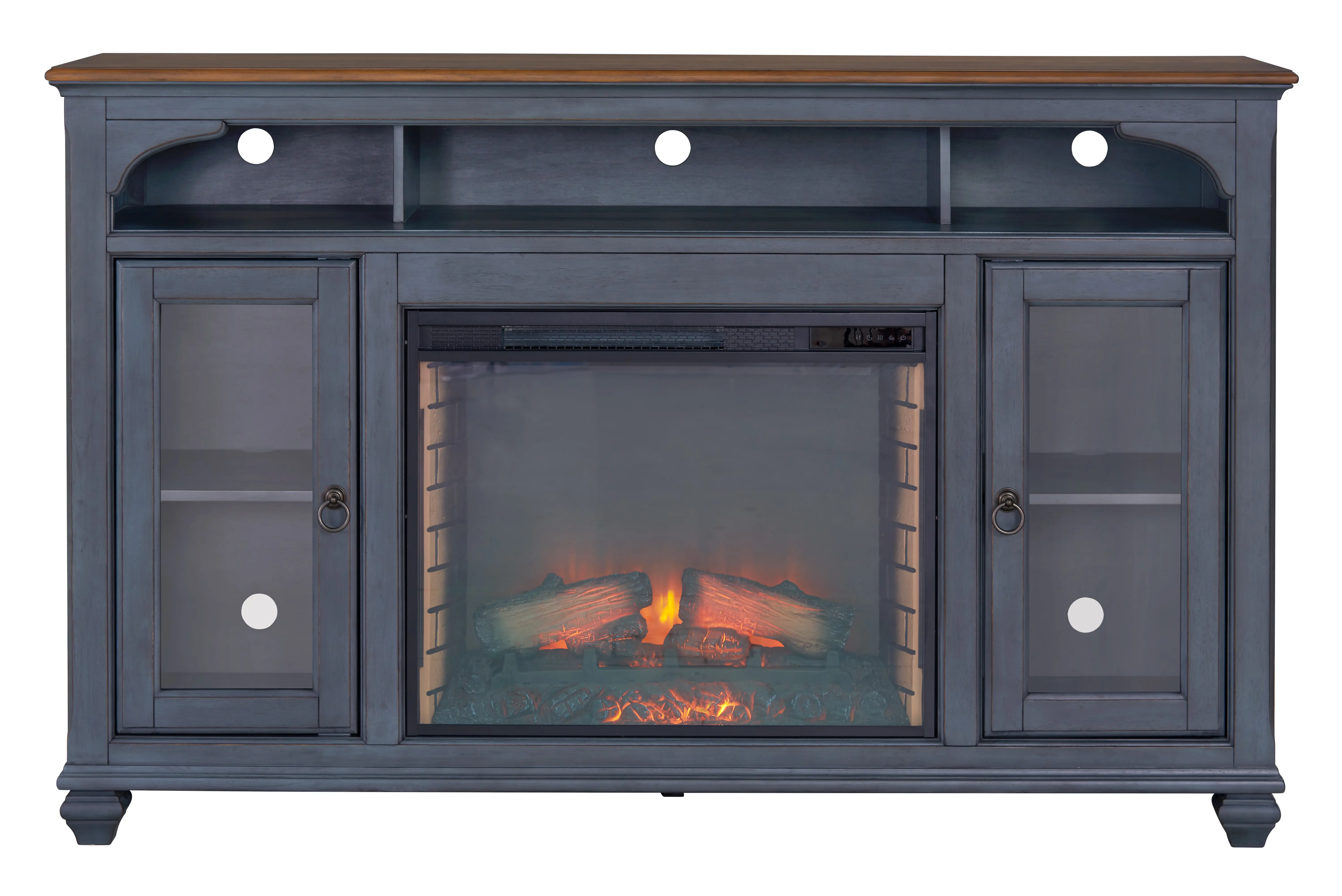 Americanas Blue 66  Fireplace TV Stand-1
