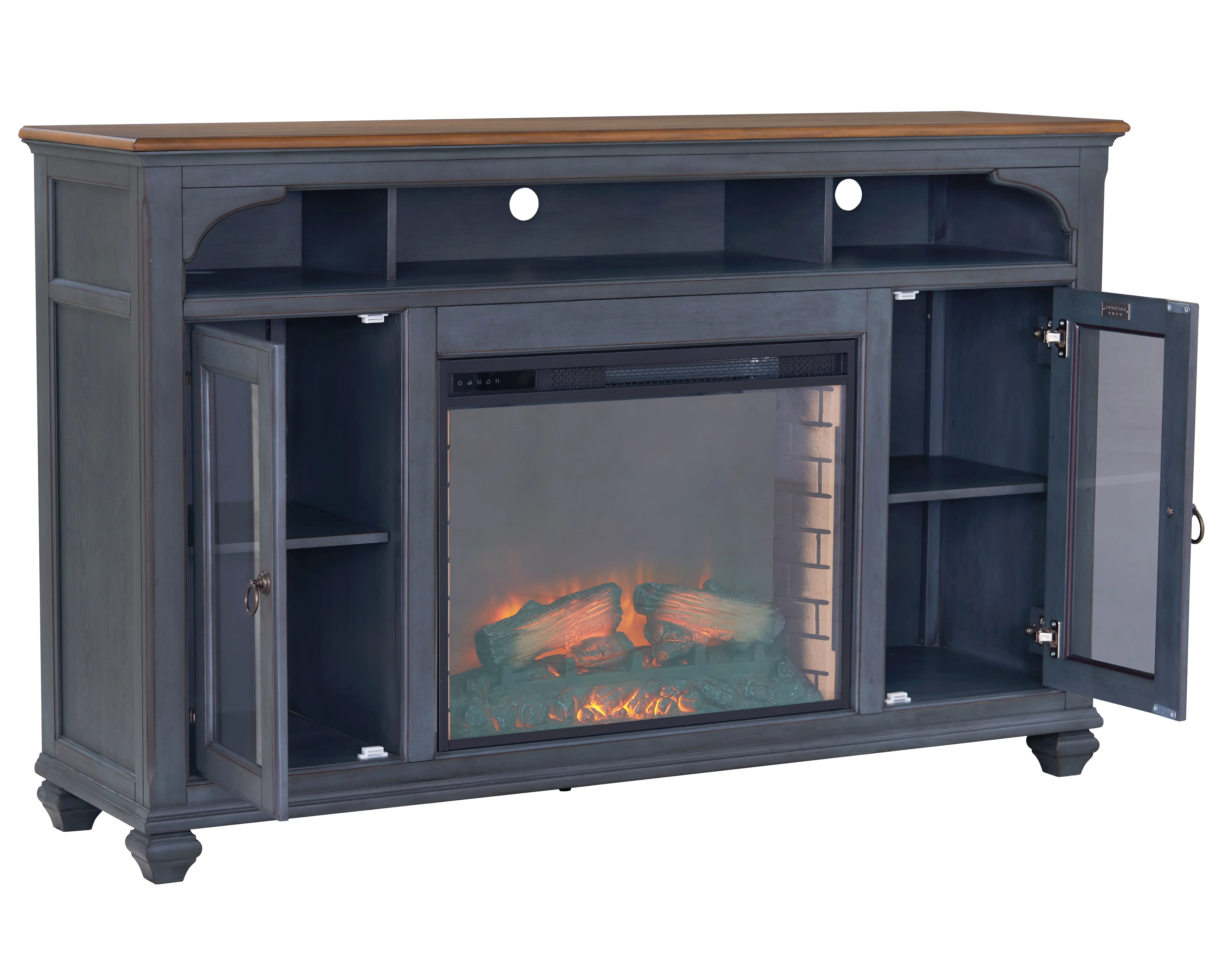Americanas Blue 66  Fireplace TV Stand-3