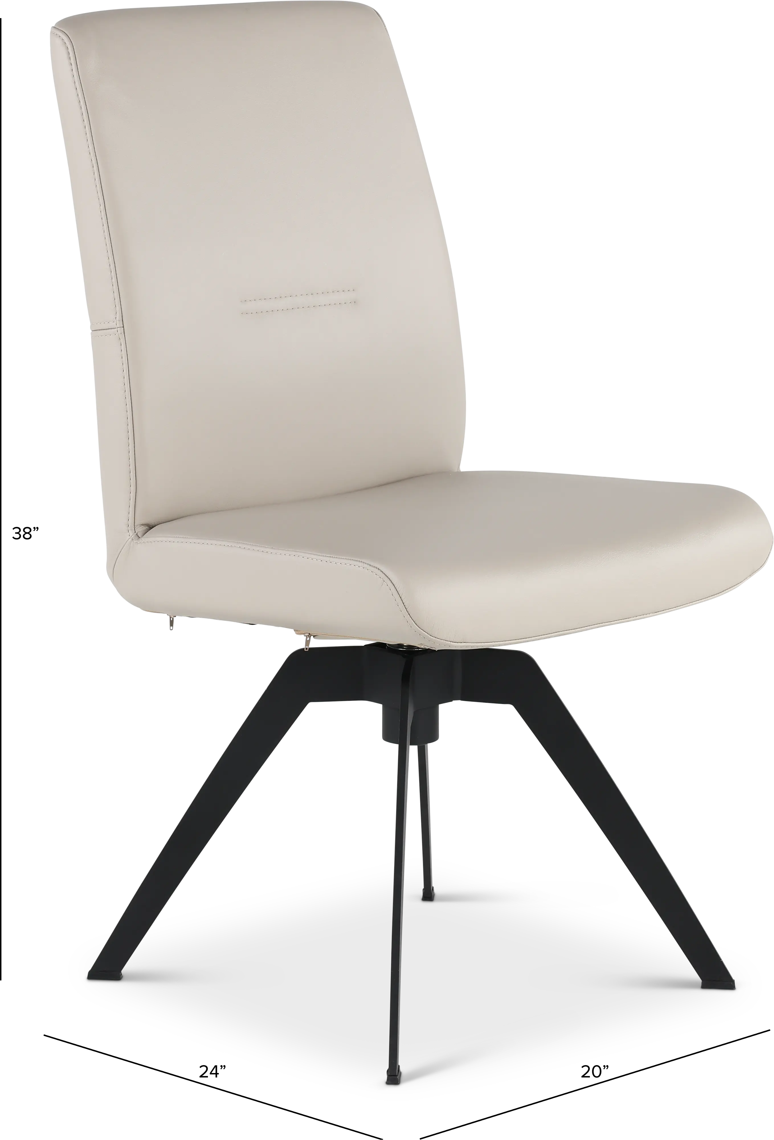 Hygge White Leather Swivel Dining Chair-3