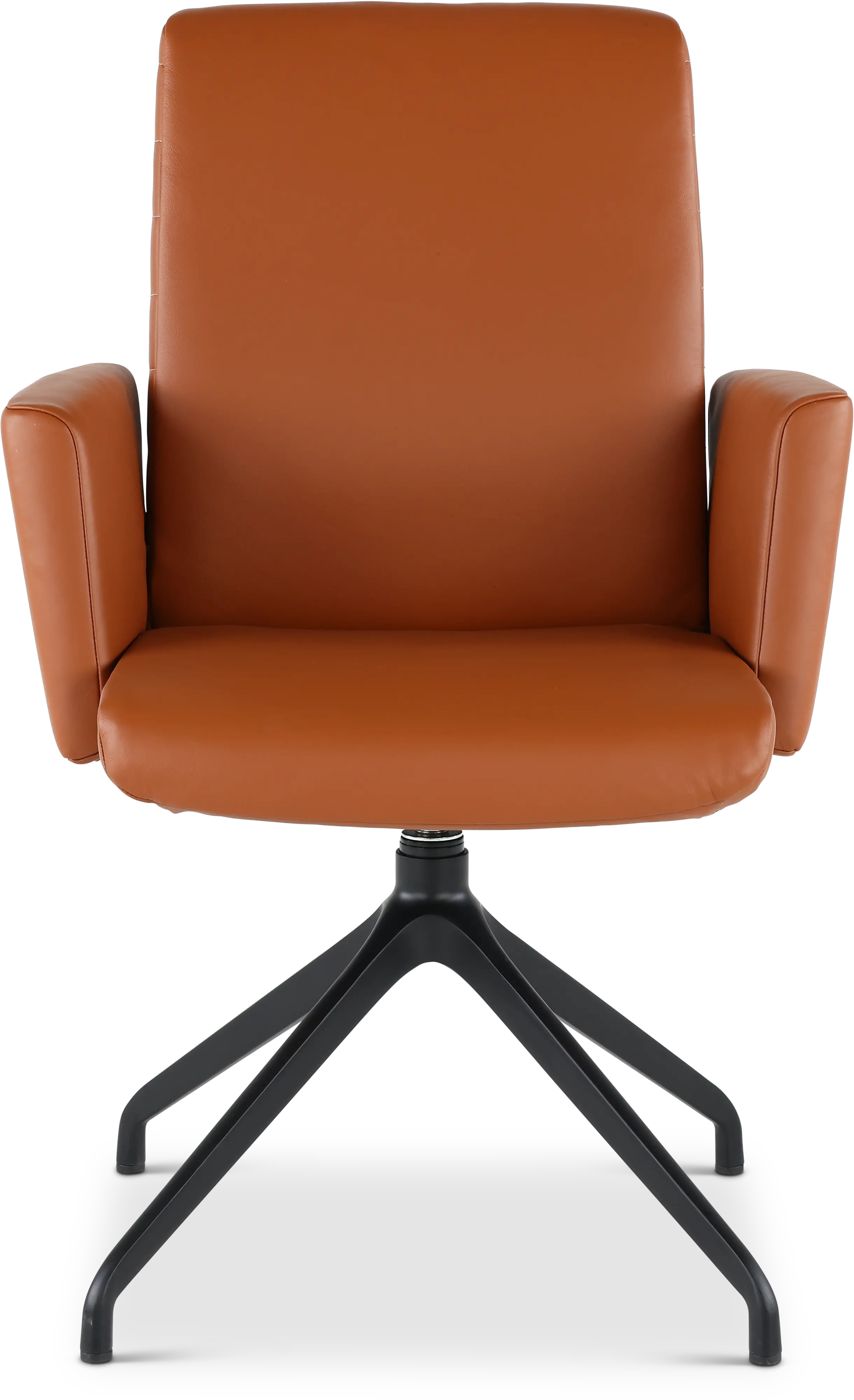 Hygge Brown Leather Swivel Dining Arm Chair-3