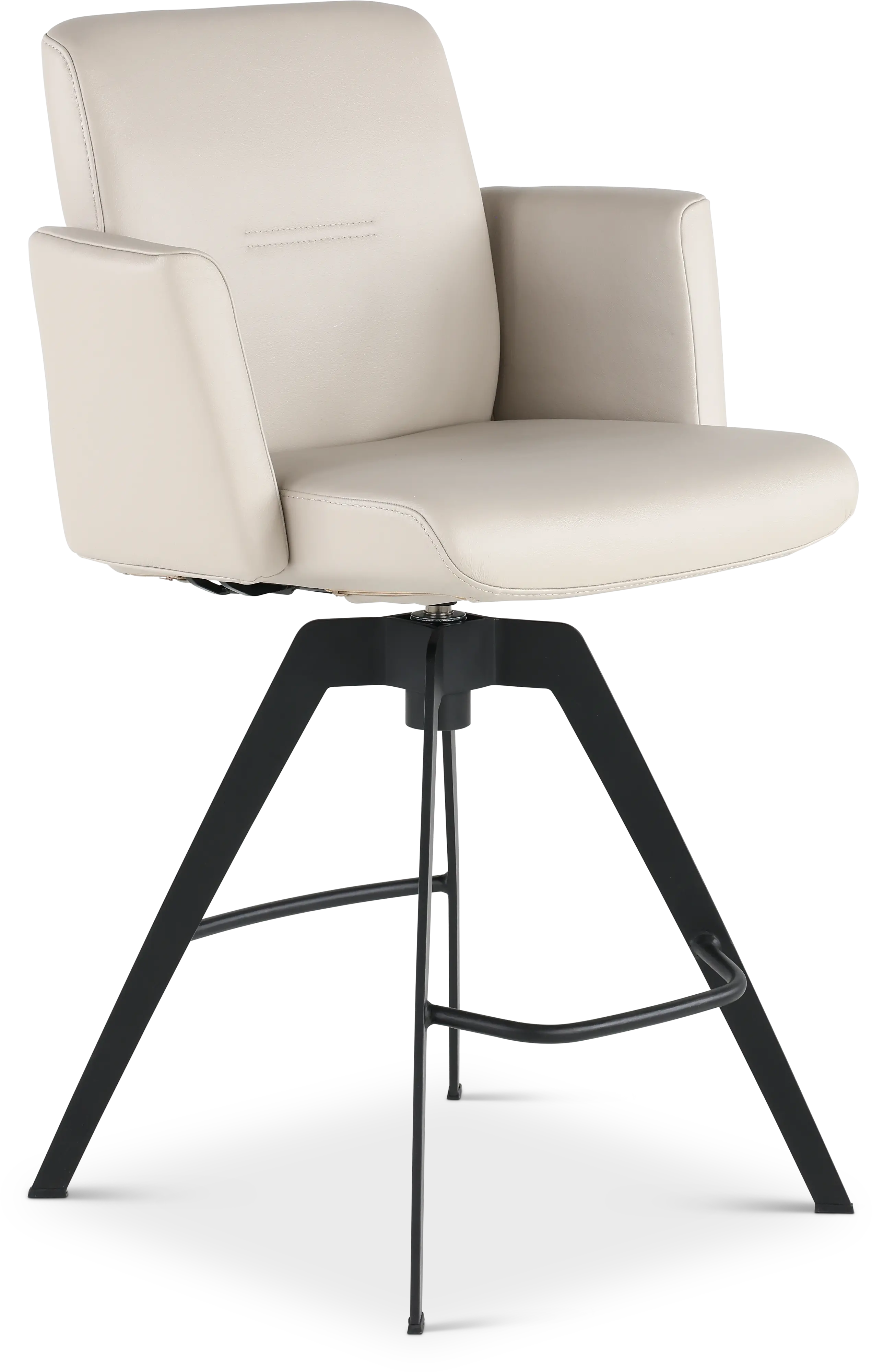 Hygge White Leather Swivel Counter Stool-1