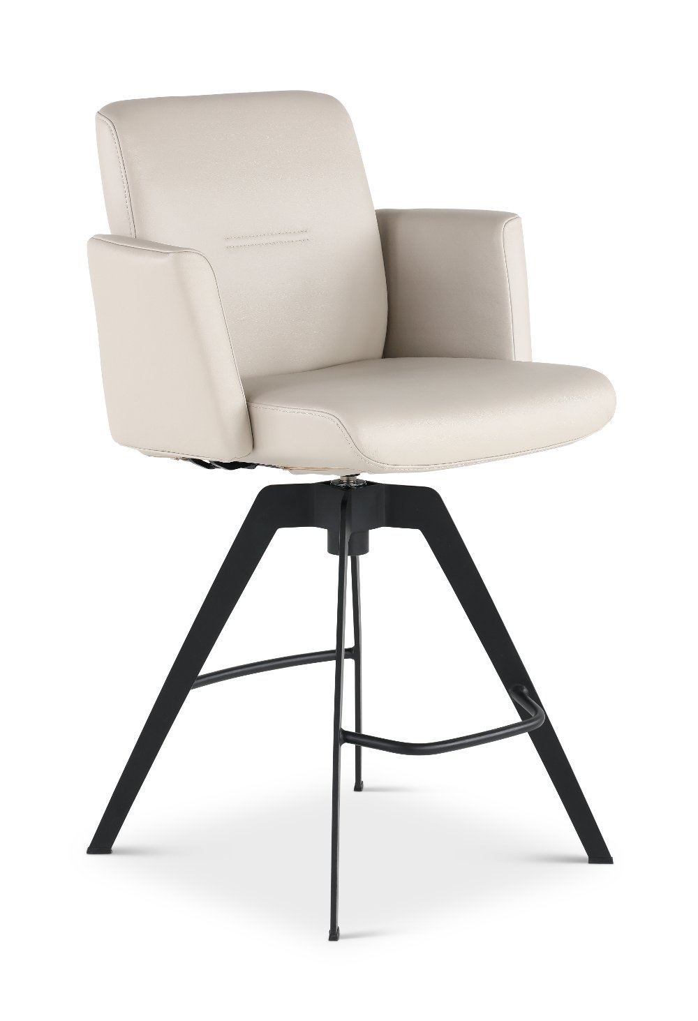 Hygge White Leather Swivel Counter Stool
