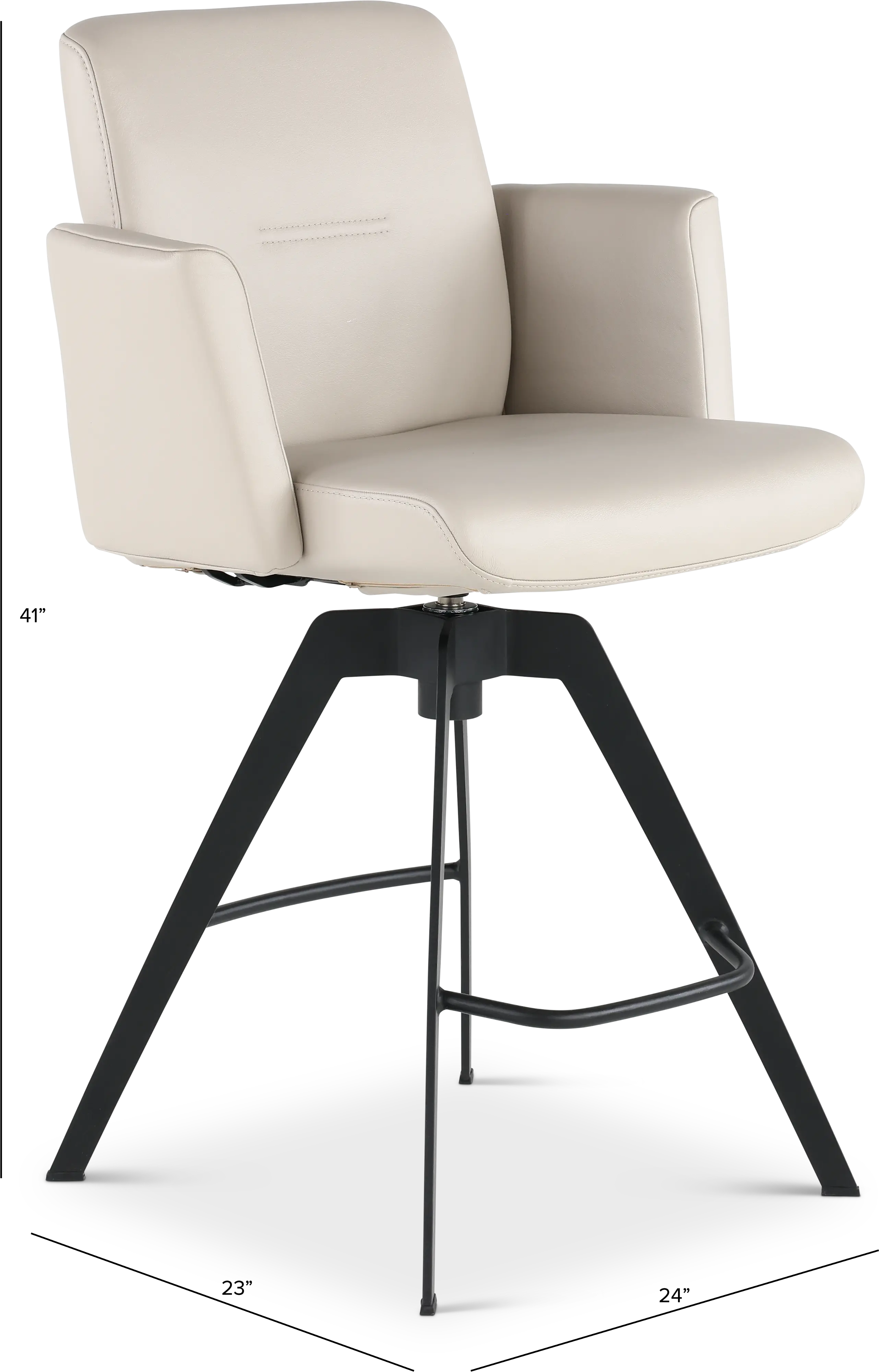 Hygge White Leather Swivel Counter Stool-3