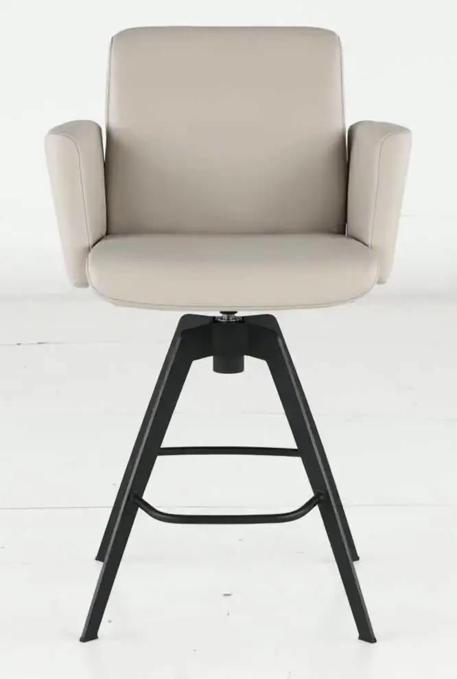 Hygge White Leather Swivel Counter Stool-4