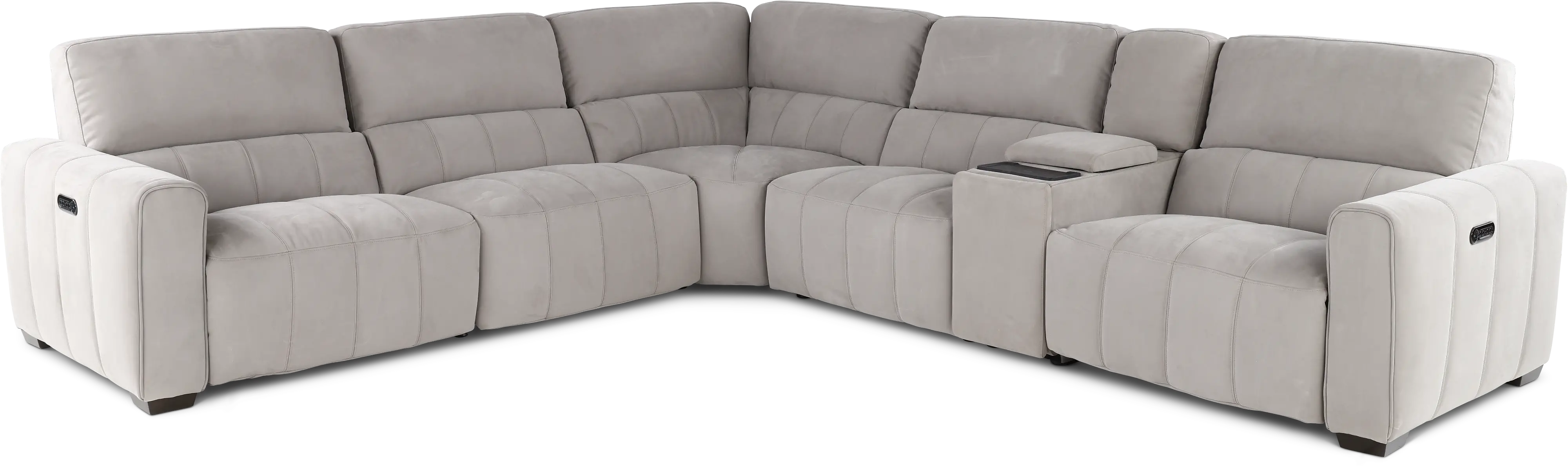 Uptown Light Gray 6 Piece Power Reclining Sectional-1