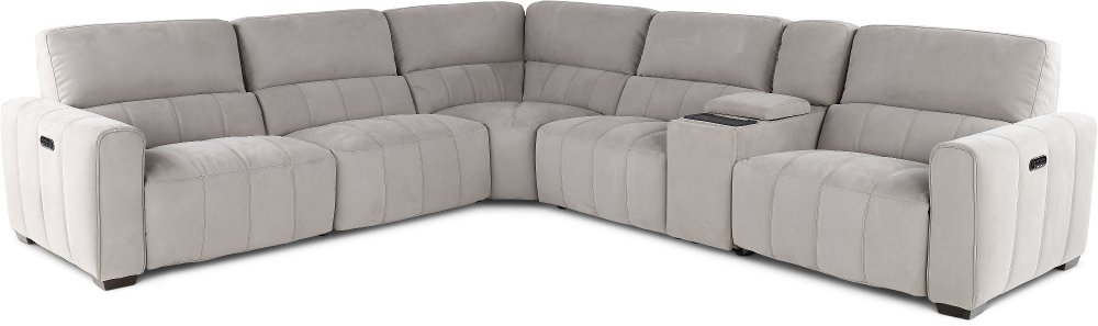 Uptown Light Gray 6 Piece Power Reclining Sectional