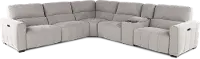 Uptown Light Gray 6 Piece Power Reclining Sectional