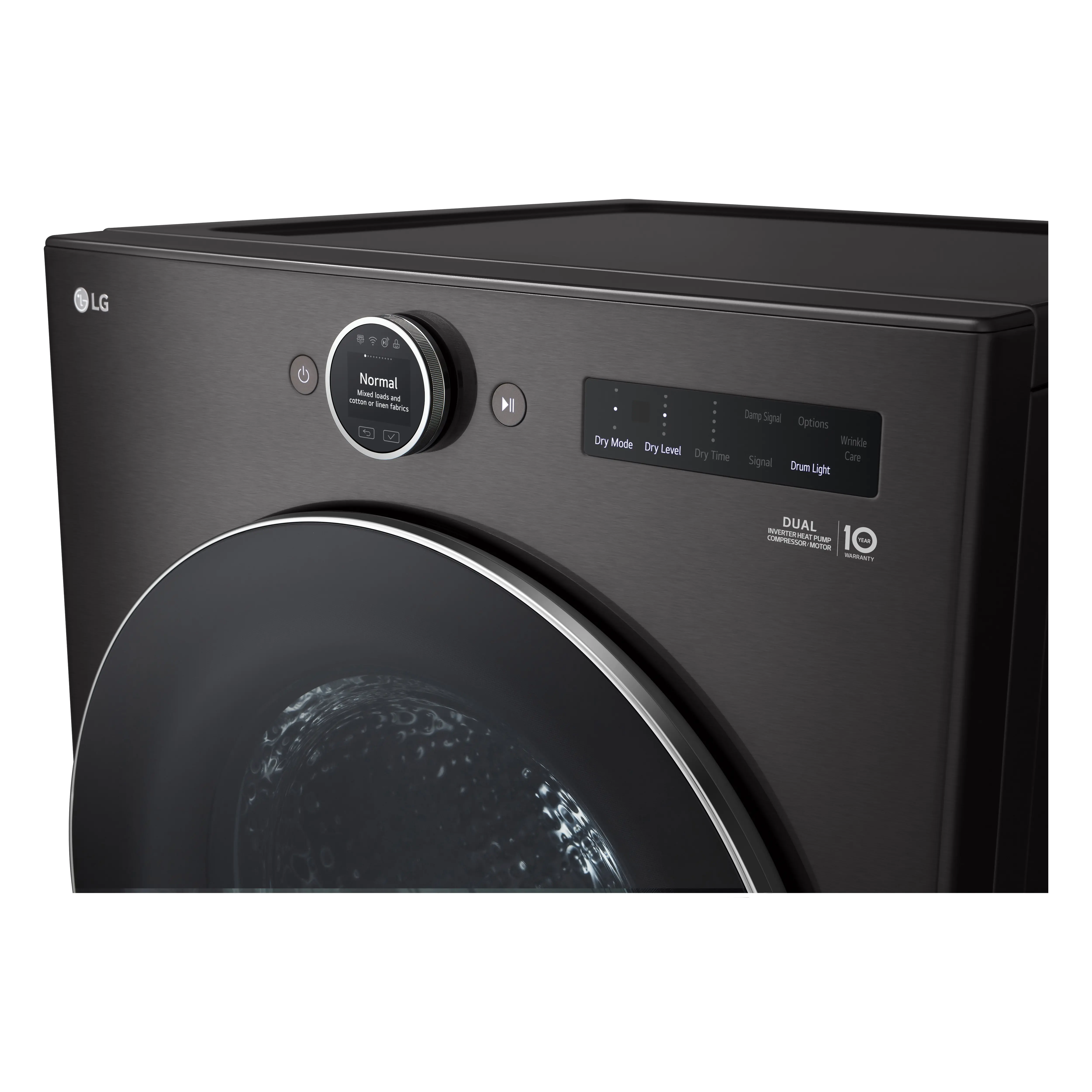 DLHC5502B LG 7.8 Cu Ft Smart Electric Ventless Dryer - Black Steel-10