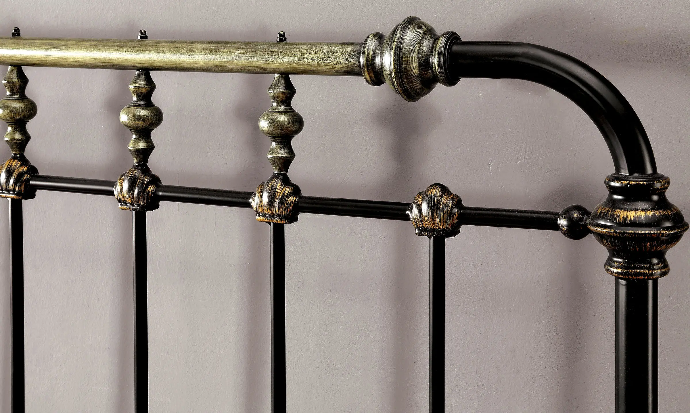 Riana Antique Black Twin Metal Bed-2