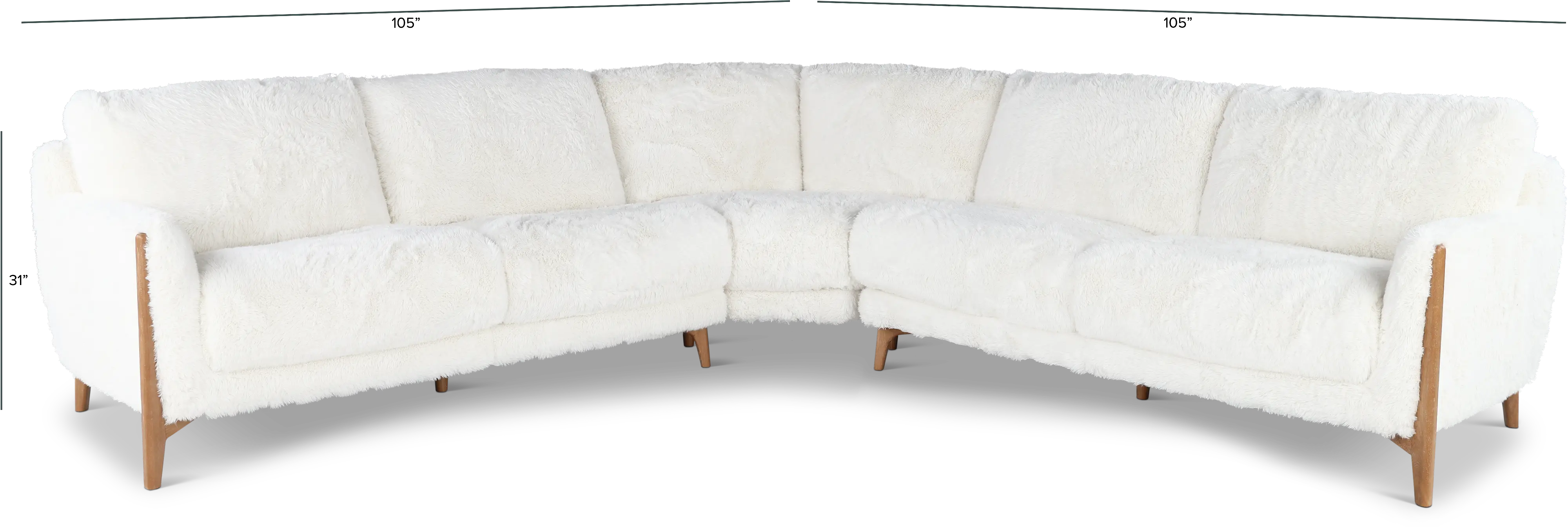 Yeti White 3 Piece Sectional-3