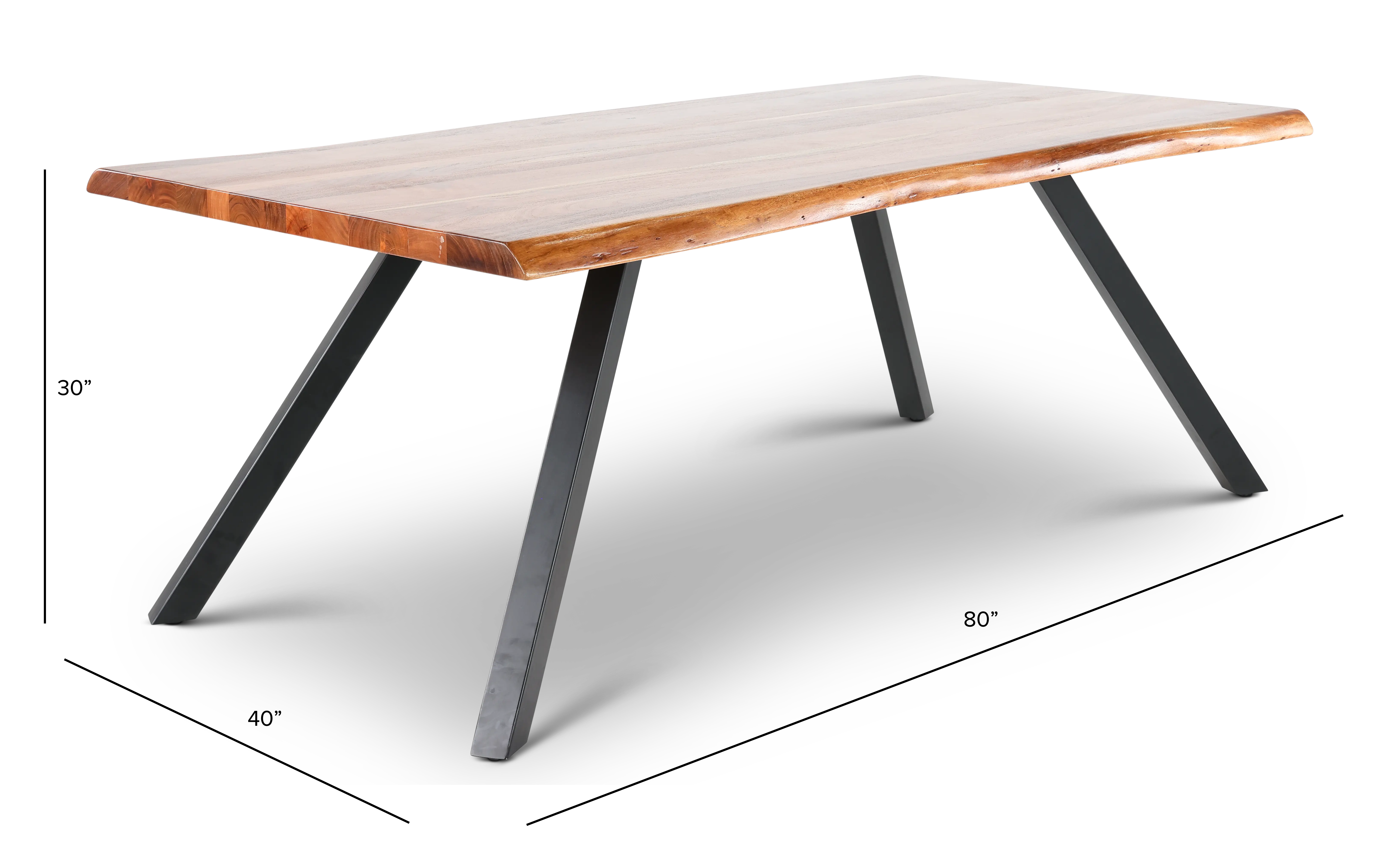 Reese Natural Acacia and Iron Dining Table-3