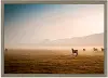 Desert Horses Linen Finish Framed Print