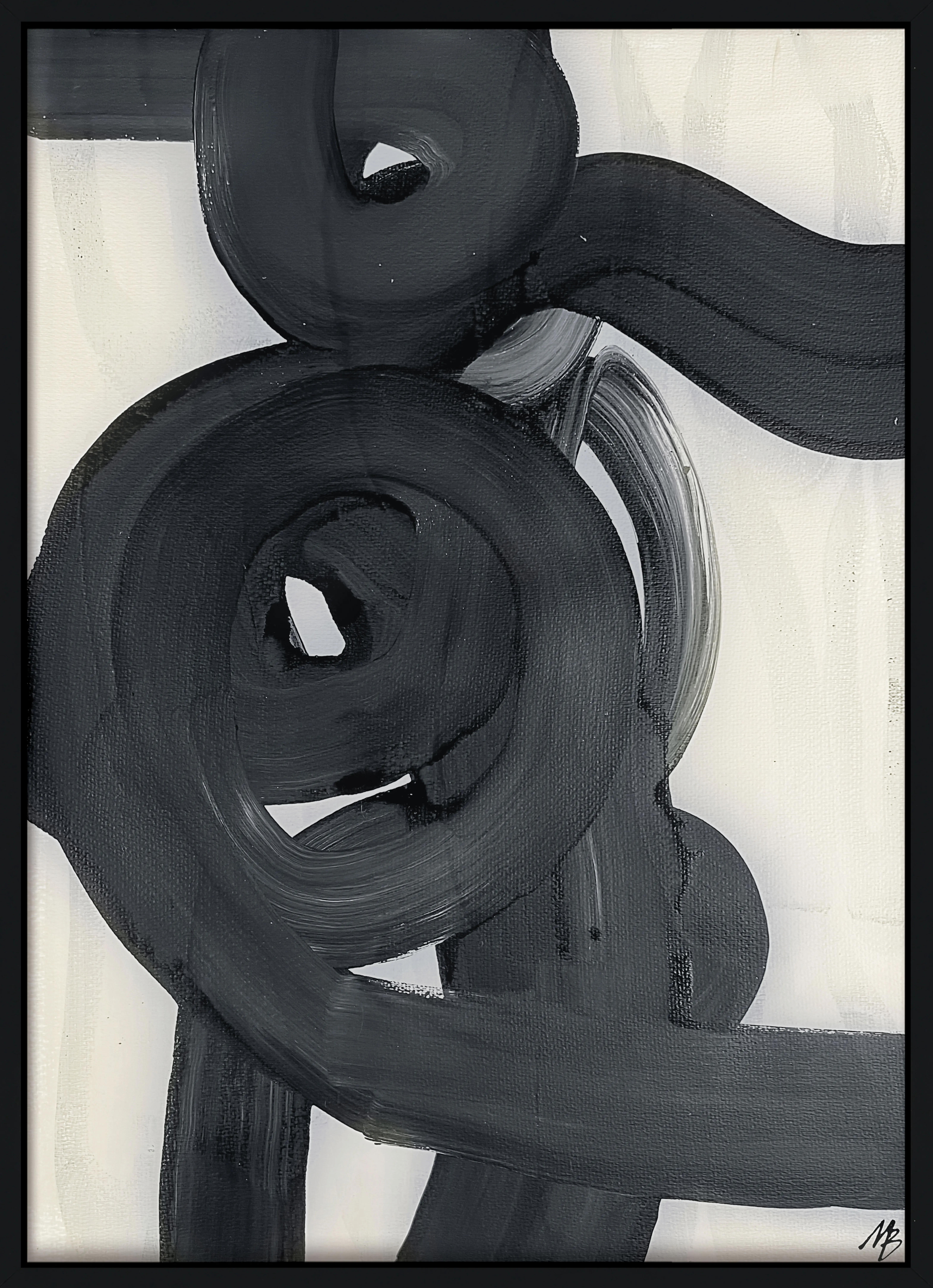 Soft Moves 3 Black Frame Canvas-1