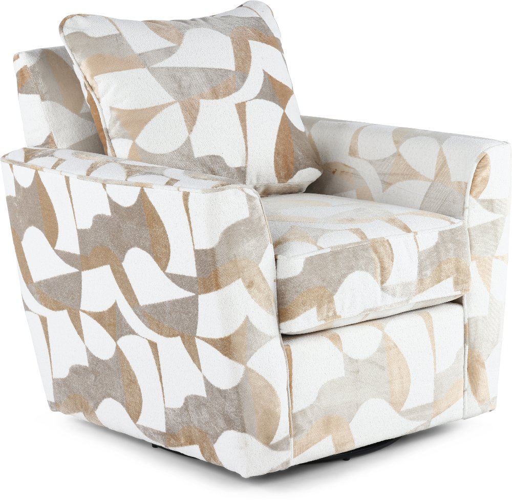 Valderrama White and Brown Accent Chair