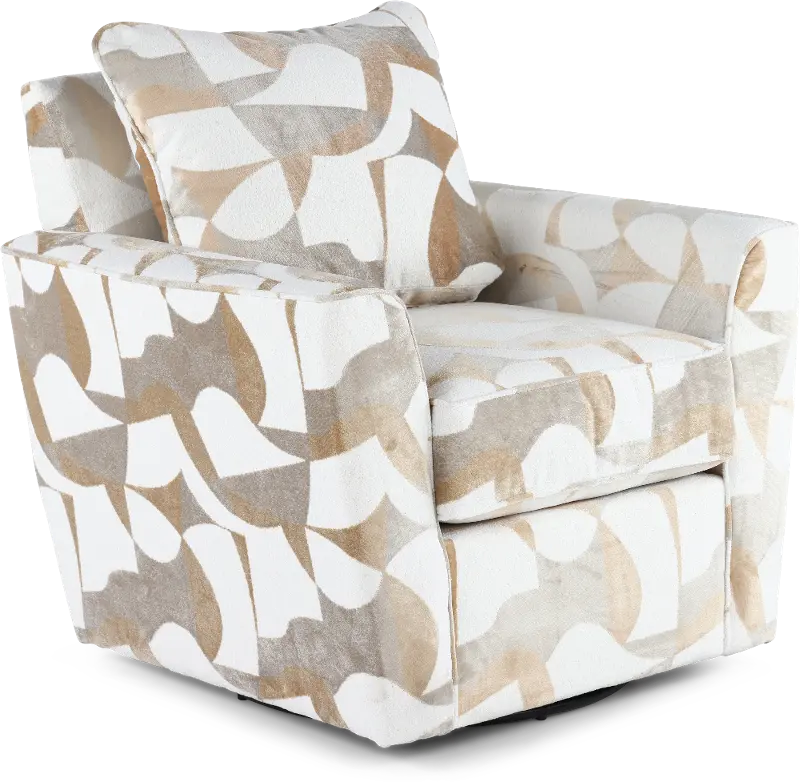 Valderrama White and Brown Accent Chair
