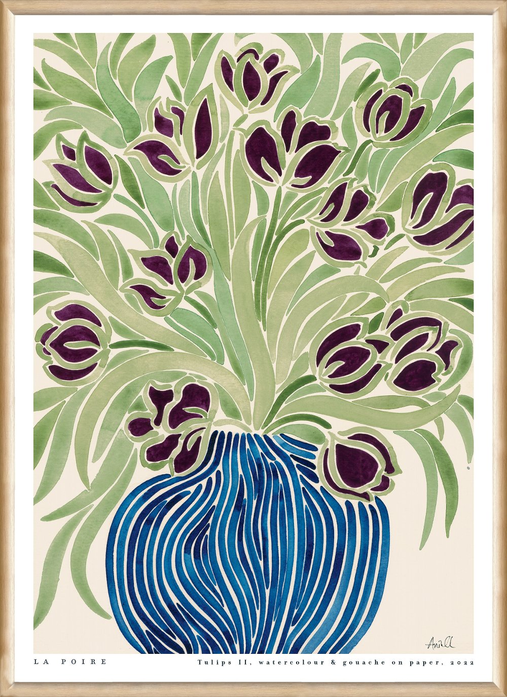 Tulips II Framed Glass Wood Art