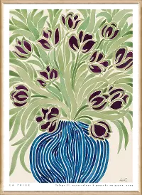 Tulips II Framed Glass Wood Art