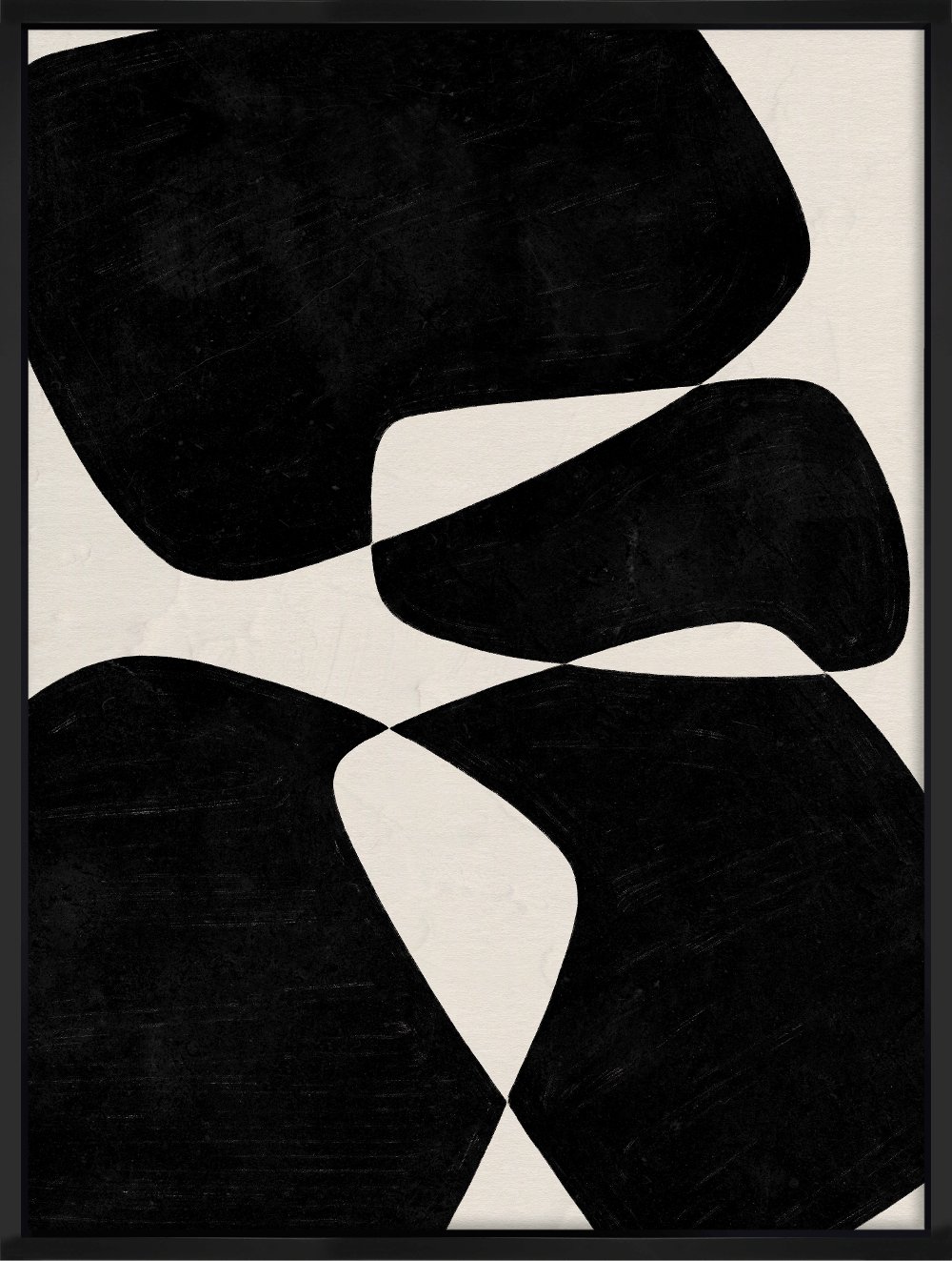 Black Shapes II Framed Canvas