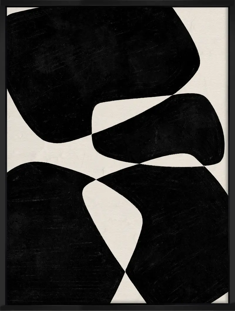 Black Shapes II Framed Canvas