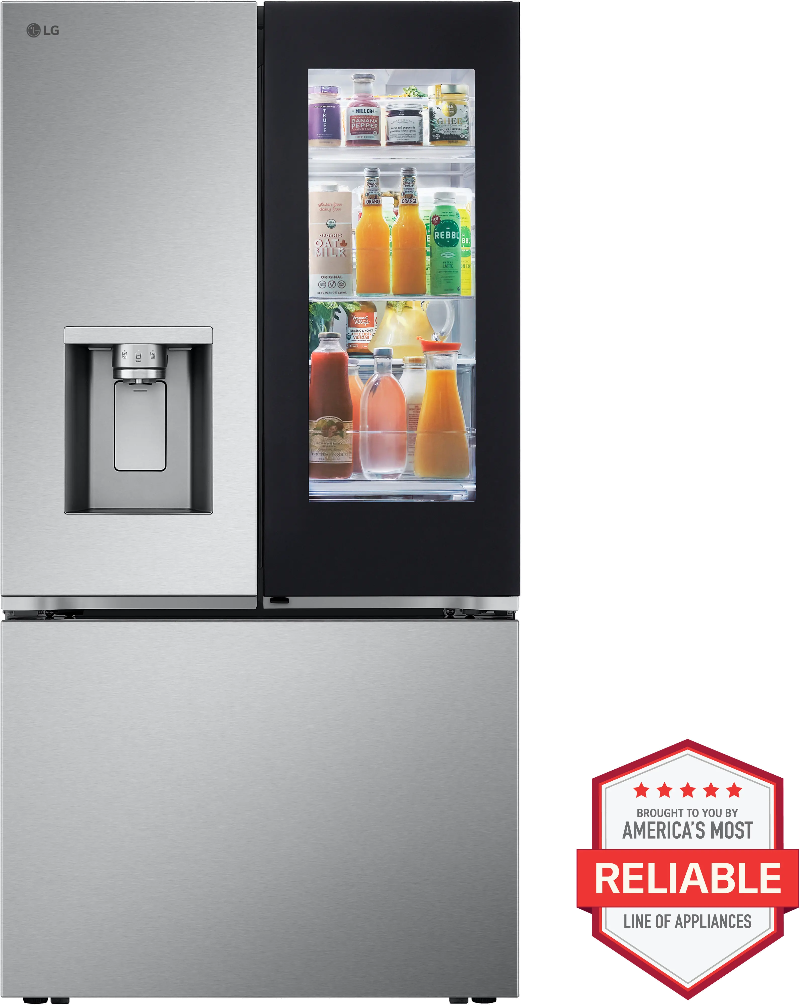 LF26C6360S LG 25.5 Cu Ft MAX™ French Door Refrigerator - Counter Depth Stainless Steel-1