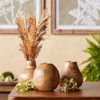 Assorted 5  Wood Vases