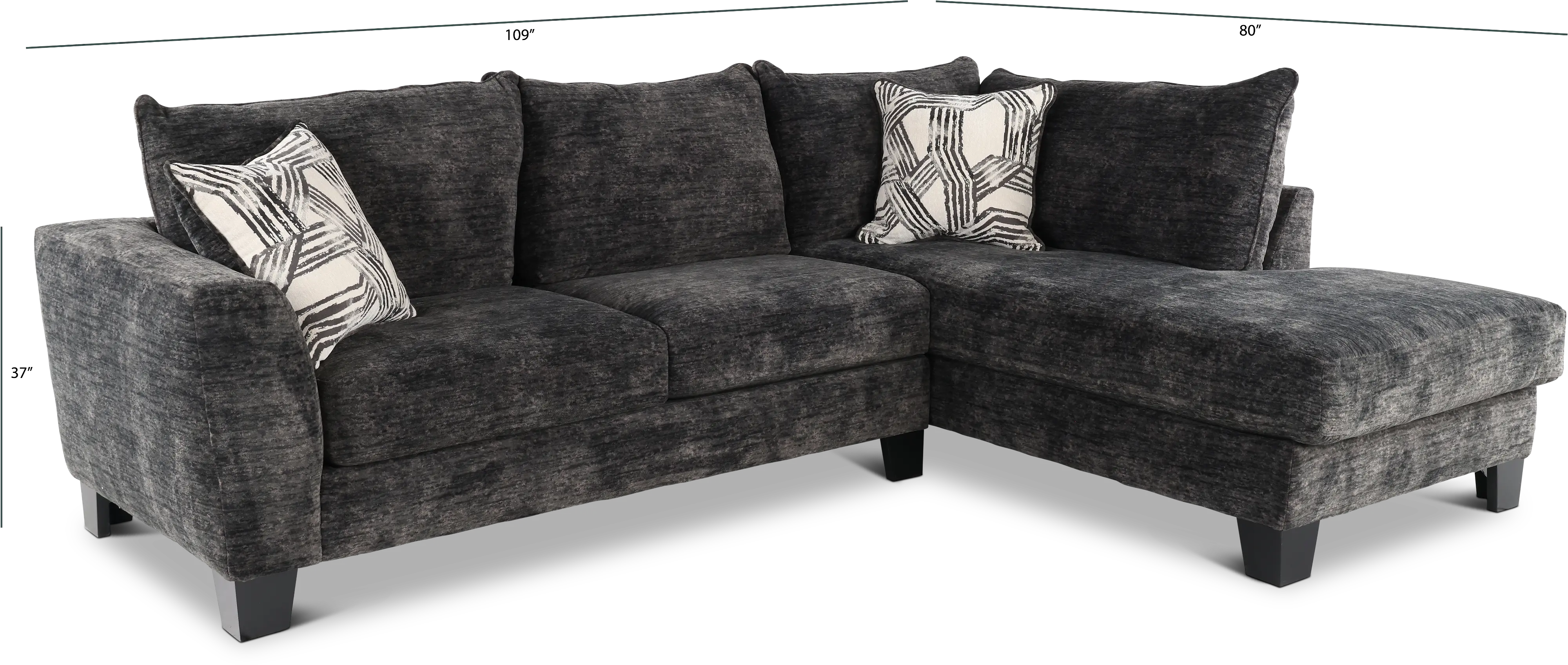Fandango Charcoal Gray 2 Piece Sectional-3