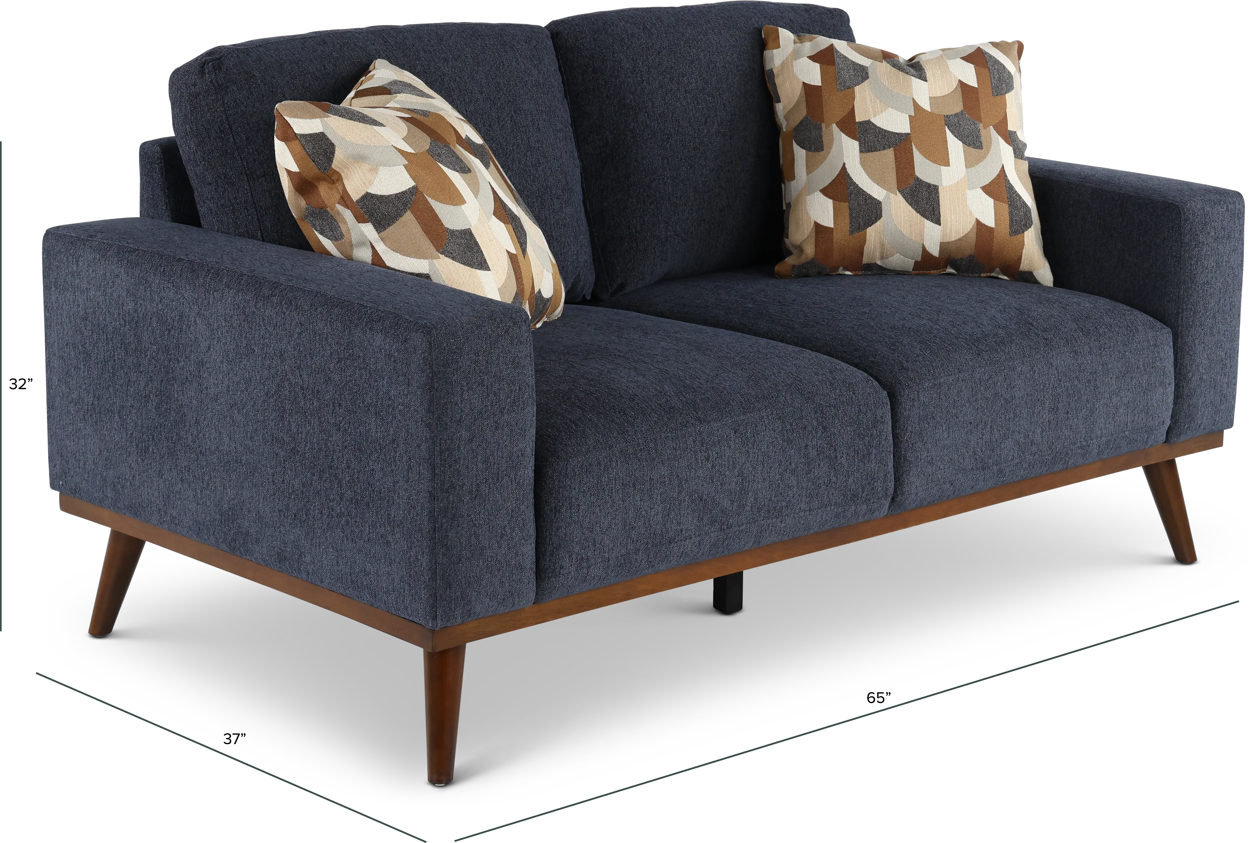 Heath Navy Blue Loveseat-3