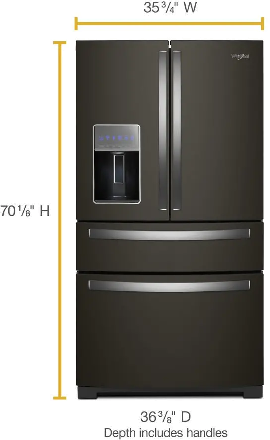 WRMF7736PV Whirlpool 26.2 Cu Ft French Door Refrigerator - Black Stainless Steel-3