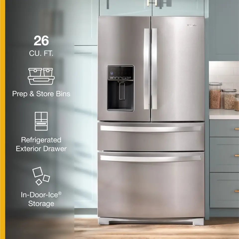 WRMF7736PZ Whirlpool 26.2 Cu Ft French Door Refrigerator - Stainless Steel-4