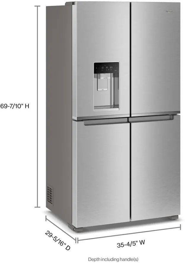 WRQC7836RZ Whirlpool 19.14 Cu Ft 4-Door Flex Refrigerator - Stainless Steel-3