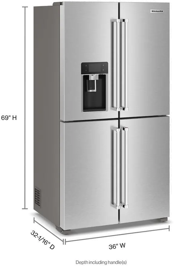 KRQC736RPS KitchenAid® 19.4 Cu Ft 4-Door Flex Refrigerator - Counter Depth Stainless Steel-2