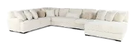 Hendrix Ivory 4 Piece Sectional with Double Chaise