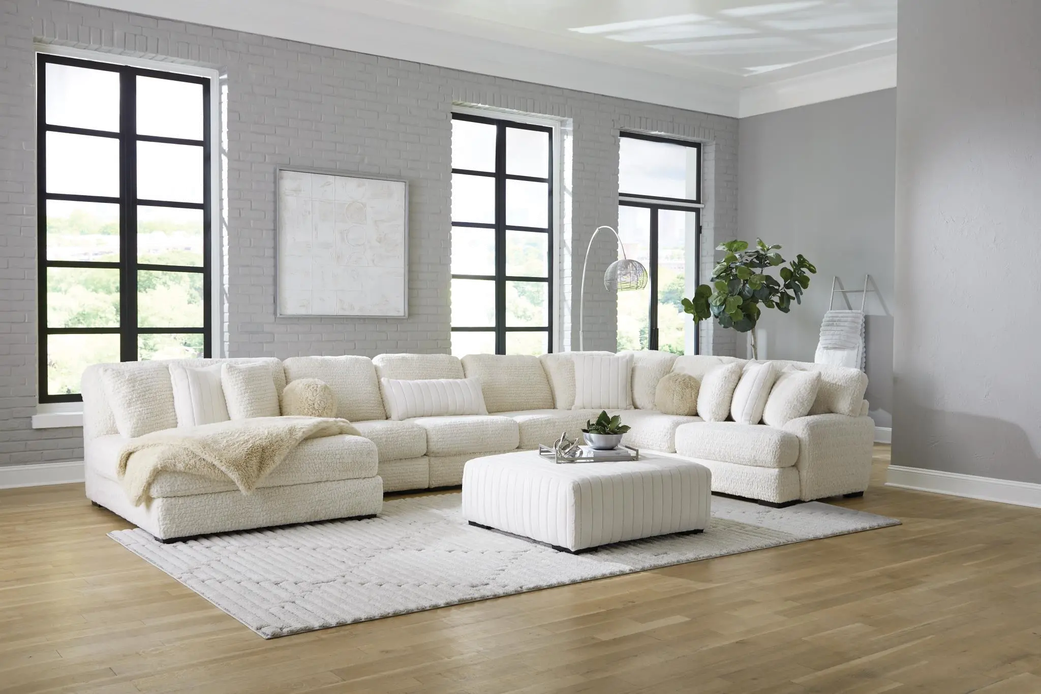 Hendrix Ivory 4 Piece Sectional with Double Chaise-2