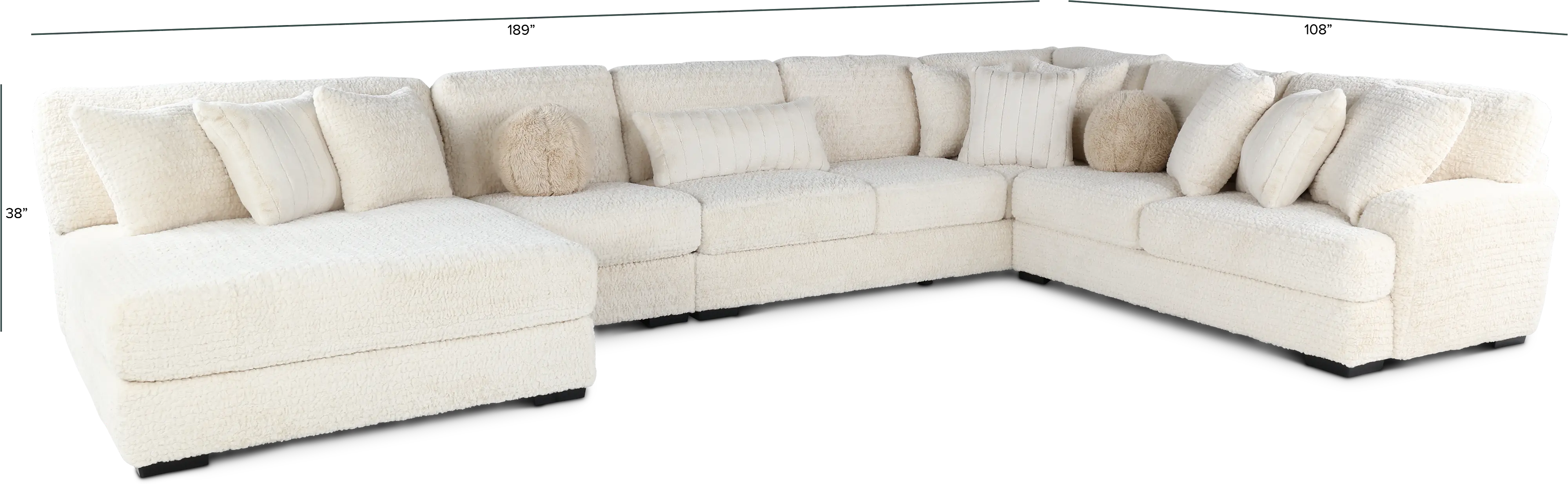 Hendrix Ivory 4 Piece Sectional with Double Chaise-3