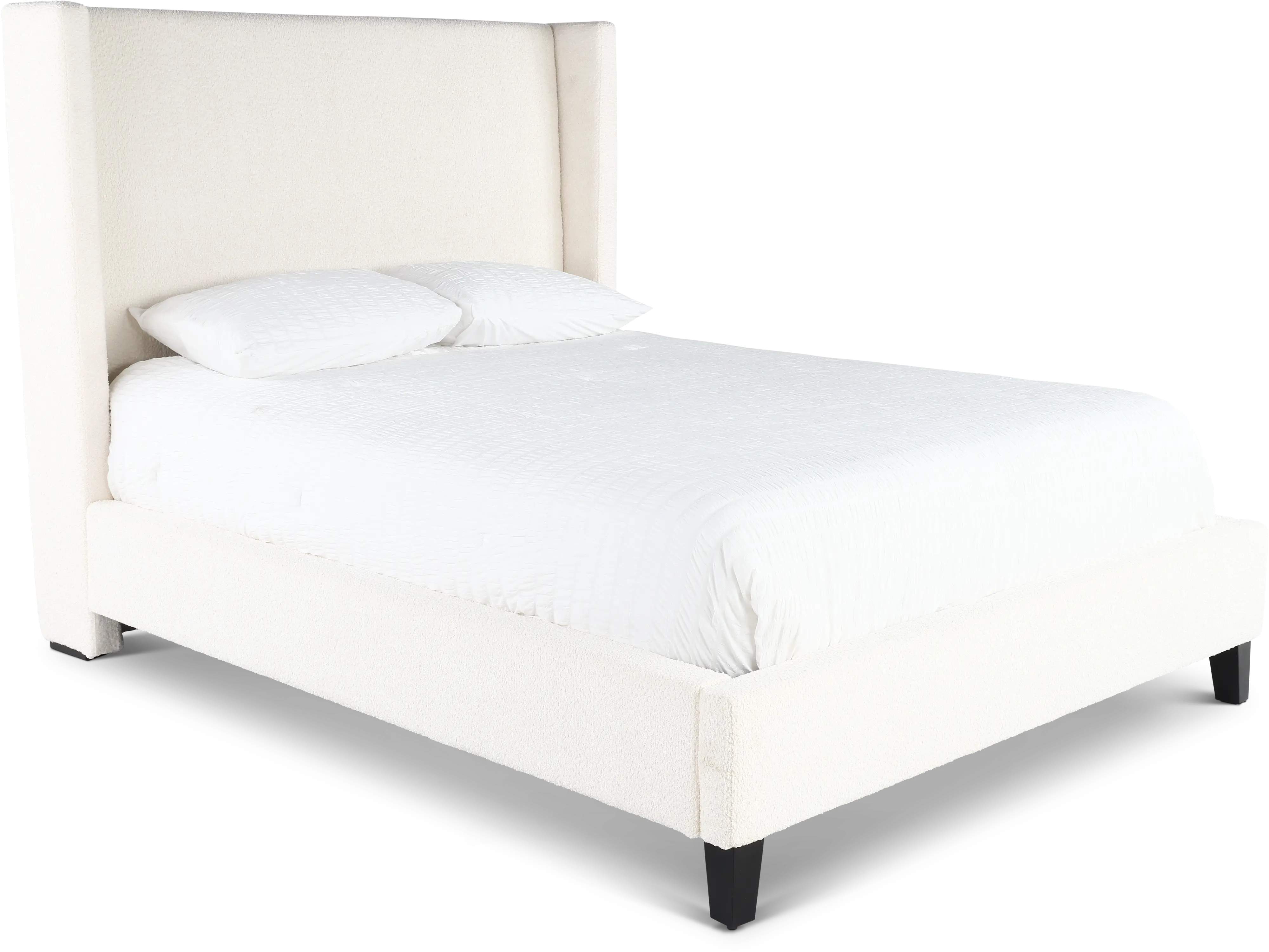Angel Ivory White Queen Upholstered Bed-1