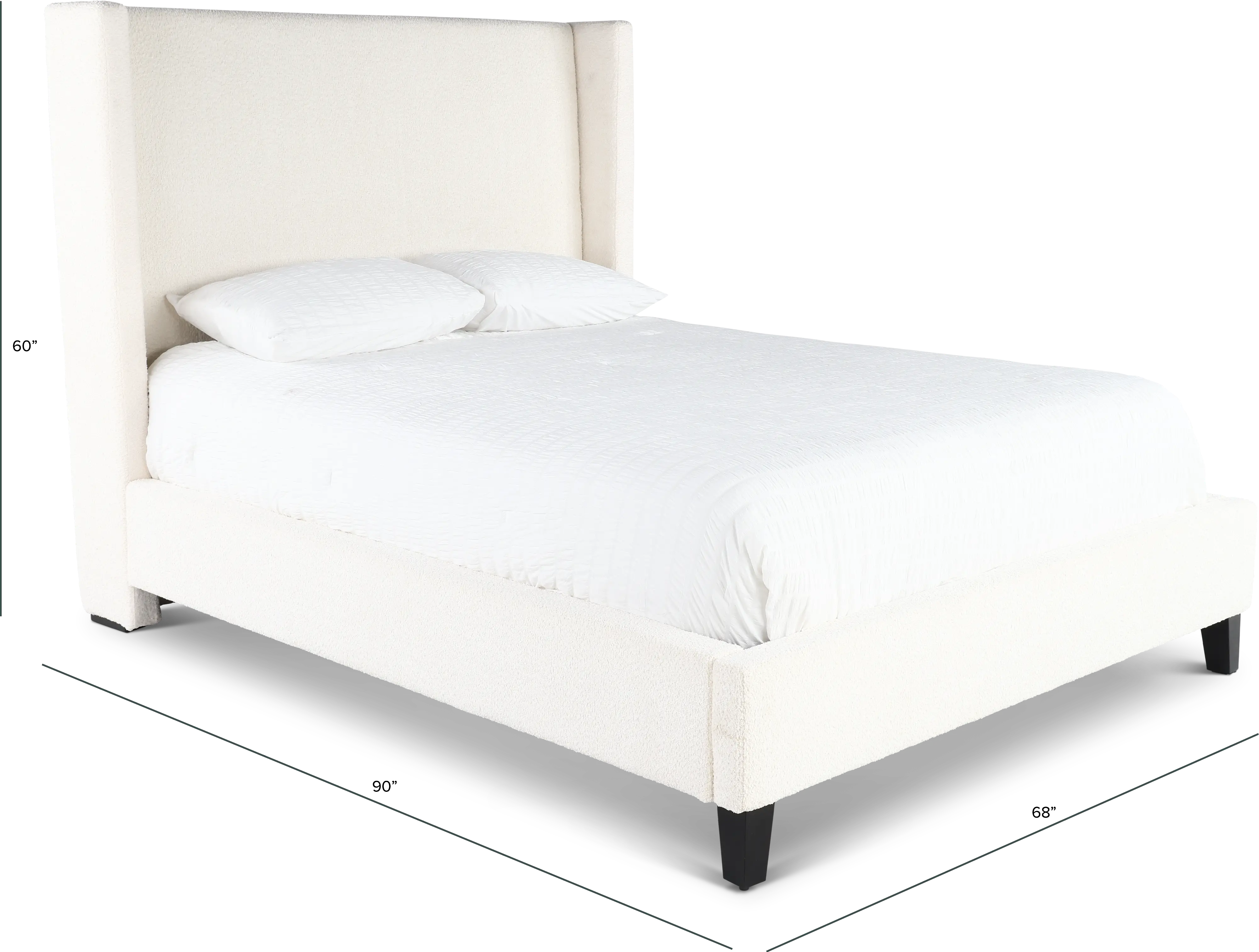 Angel Ivory White Queen Upholstered Bed-3