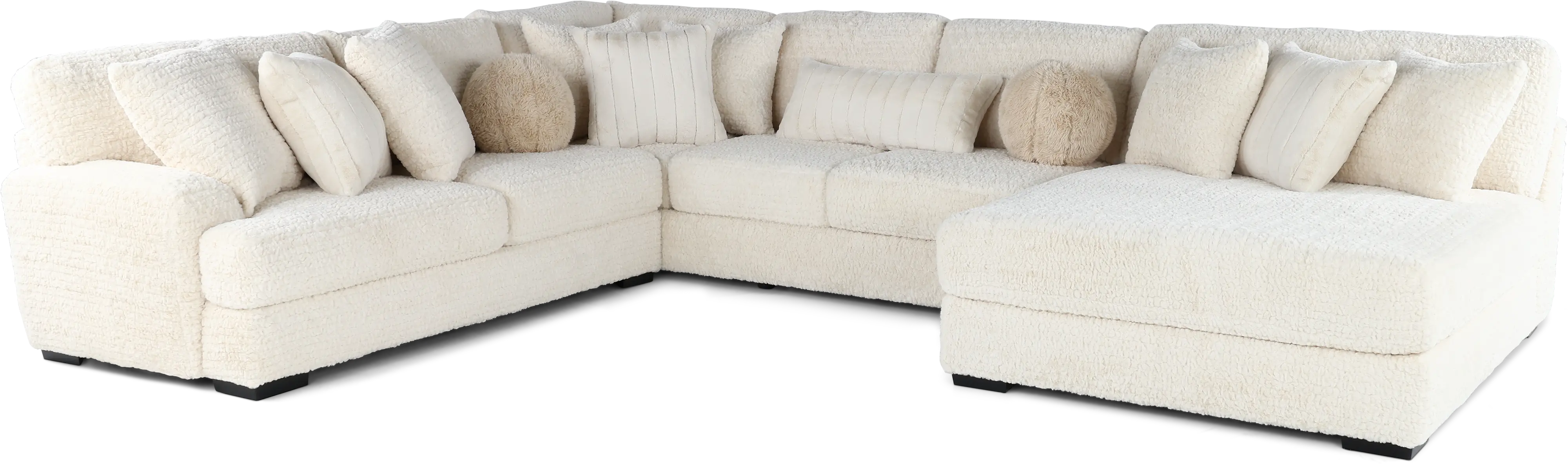 Hendrix Ivory 3 Piece Sectional with Double Chaise-1