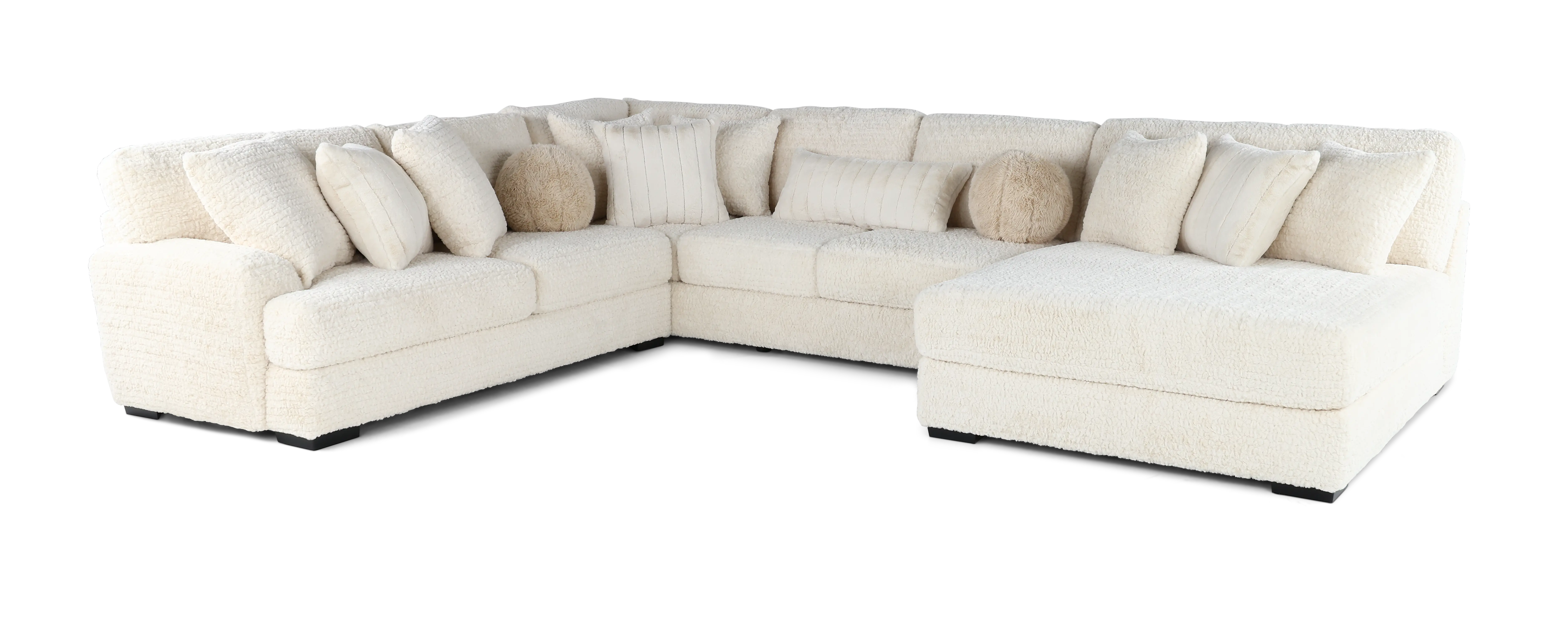 Hendrix Ivory 3 Piece Sectional with Double Chaise-1