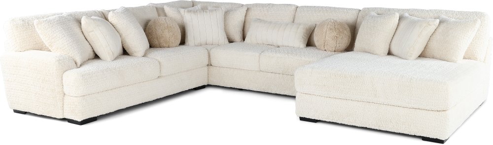 Hendrix Ivory 3 Piece Sectional with Double Chaise