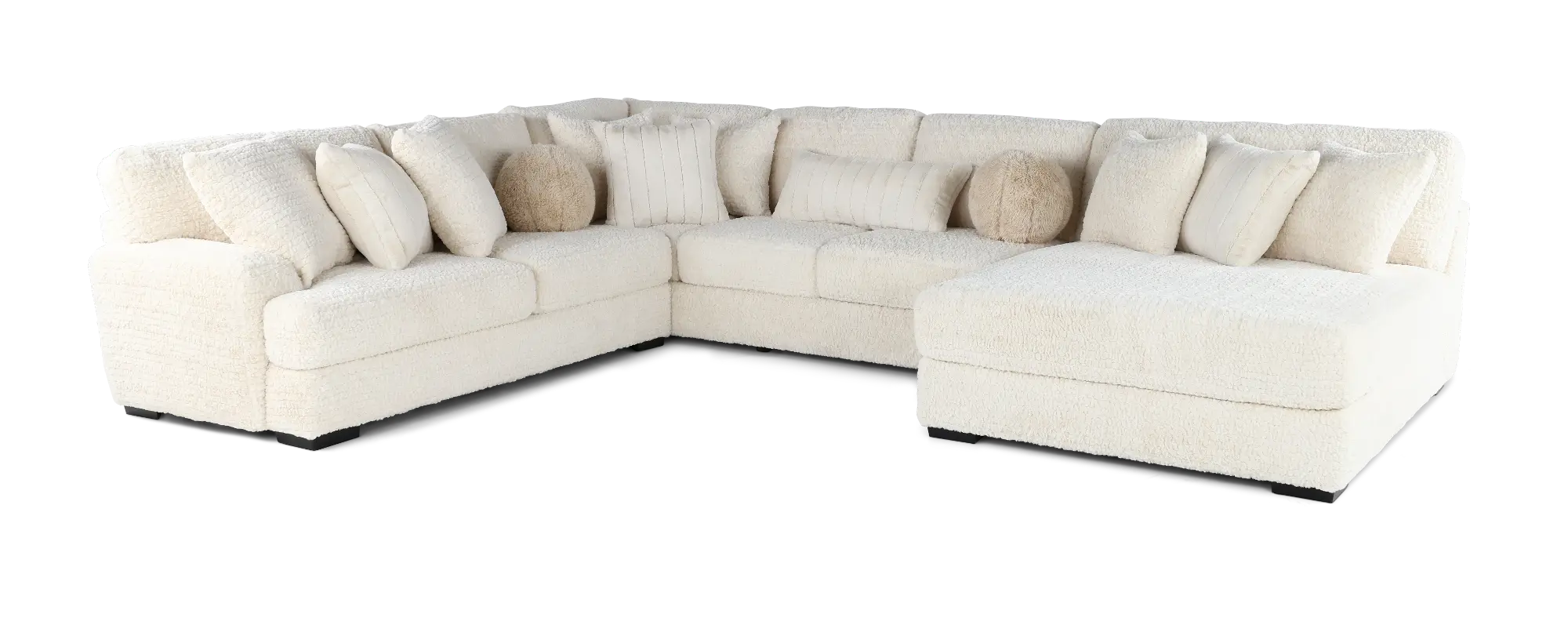 Hendrix Ivory 3 Piece Sectional with Double Chaise | RC Willey